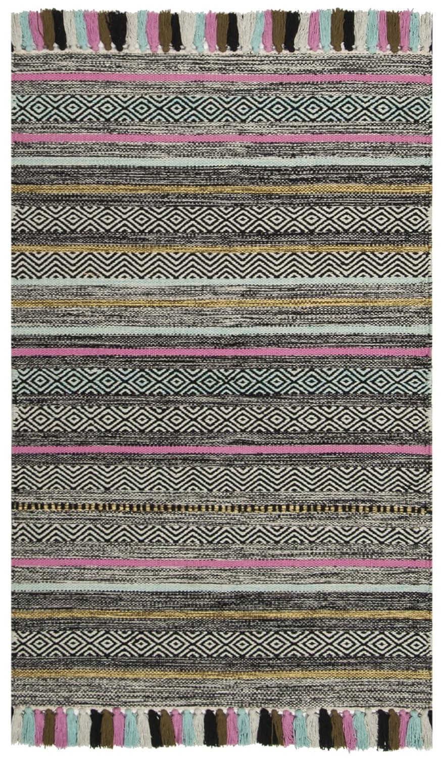 Montauk MTK901 Hand Woven Indoor Accent Rug - Black/Multi - 2'6"x4' - Safavieh.