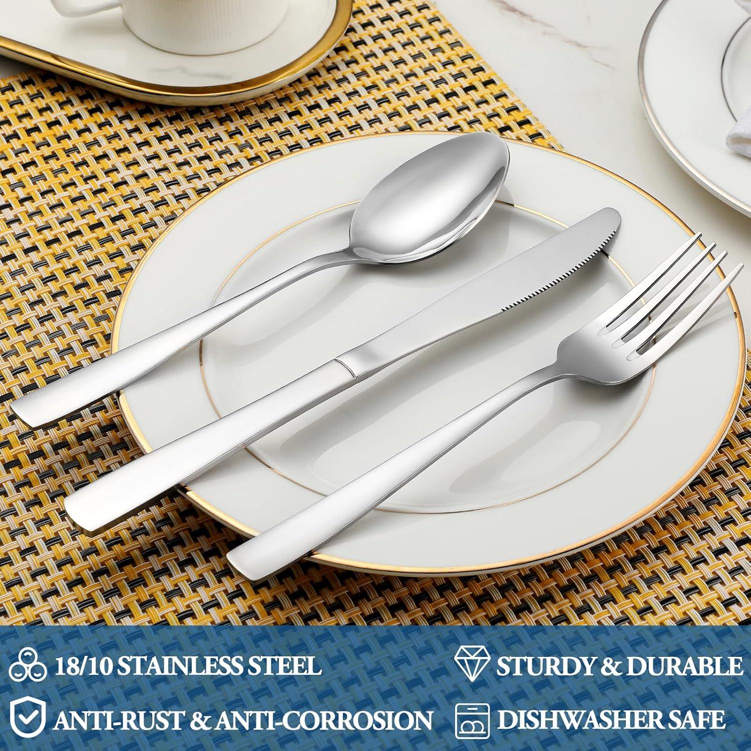 Set of 16 Mirror Finish Stainless Steel Dinner Forks