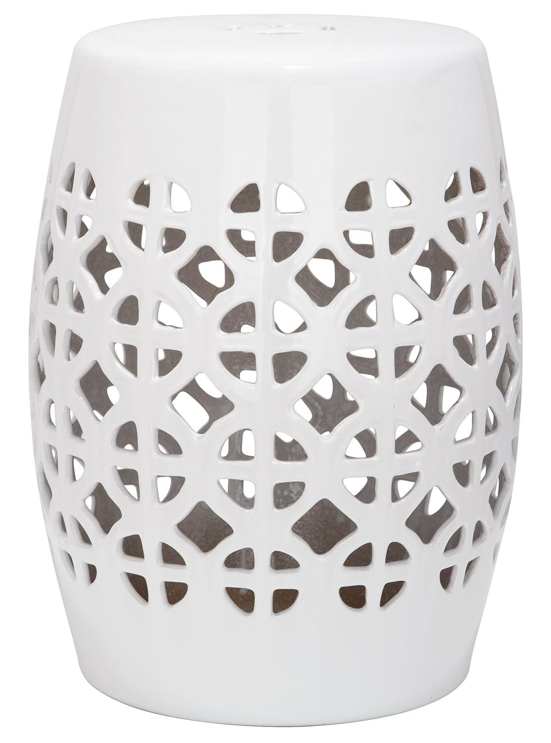 Circle Lattice Garden Stool - Indoor/Outdoor - ACS4508 - Blue - Safavieh