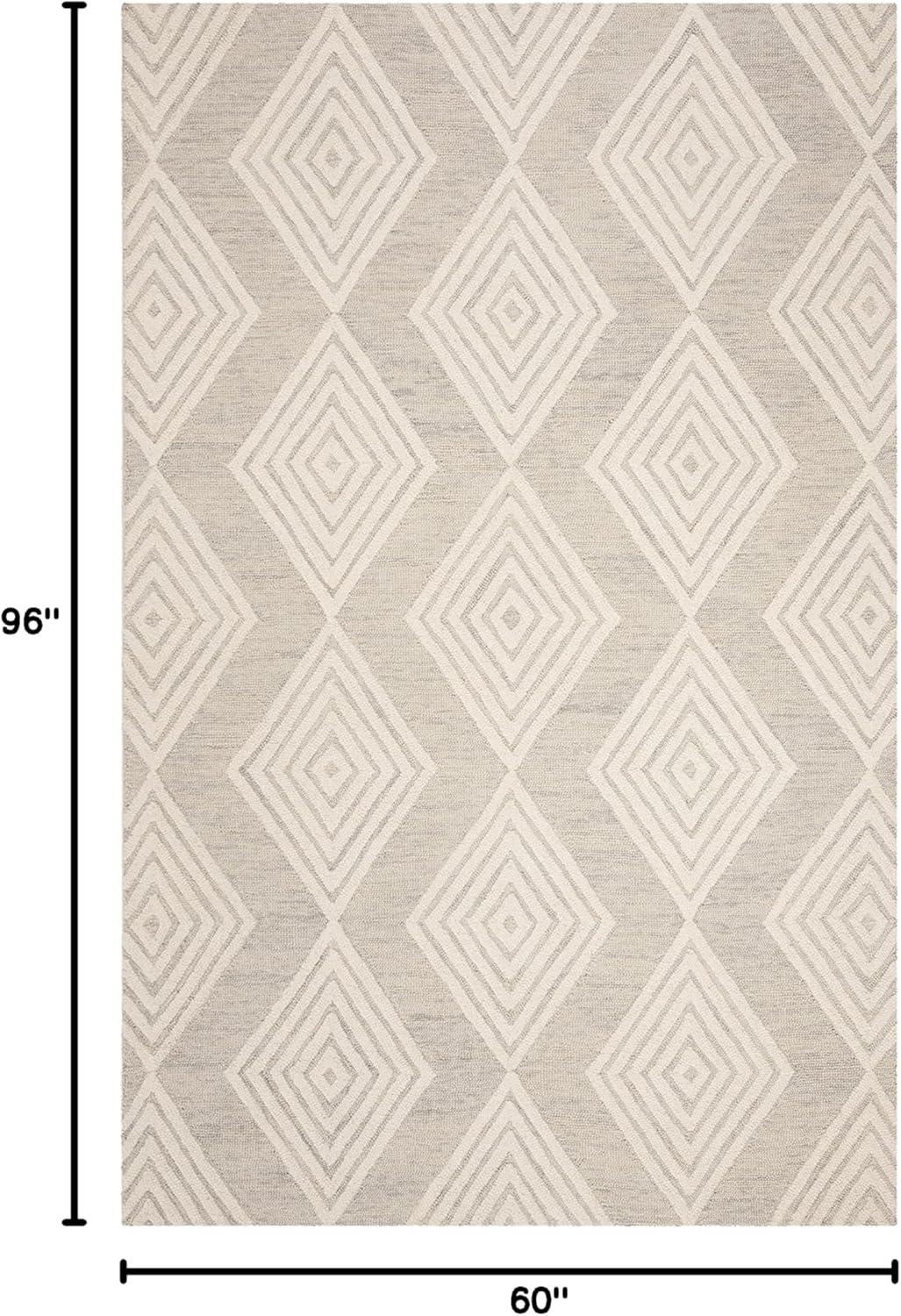 Blossom BLM111 Hand Tufted Area Rug - Silver/Ivory - 5'x8' - Safavieh.