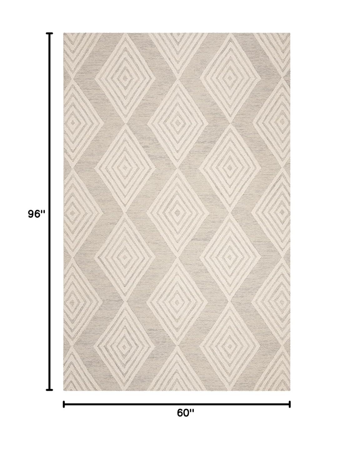 Blossom BLM111 Hand Tufted Area Rug - Silver/Ivory - 5'x8' - Safavieh.