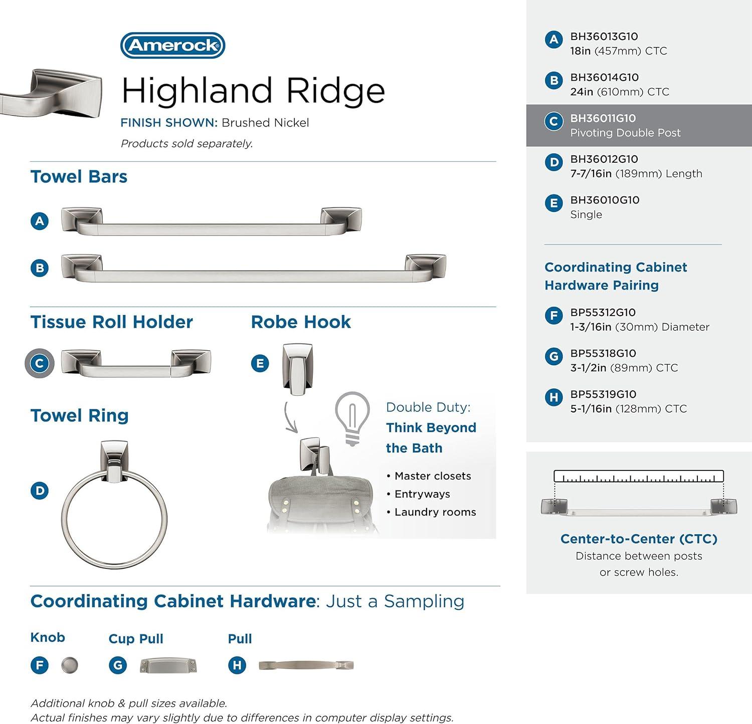 Highland Ridge Wall Mount Toilet Paper Holder