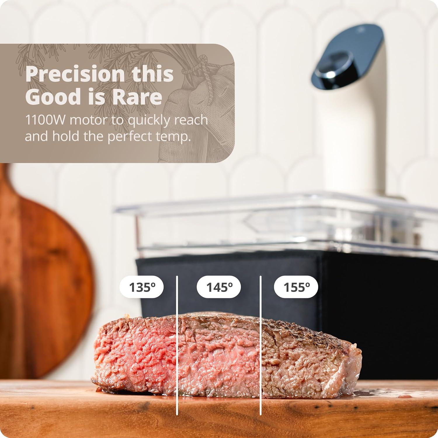 Birch White 1100W Sous Vide Precision Cooker with LED Display