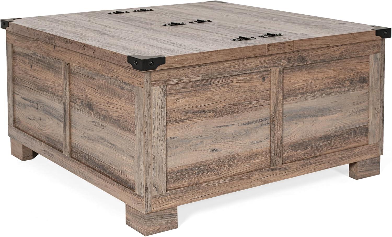 Taylor & Logan Willard Modern Farmhouse Coffee Table: Lift-Top, Engineered Wood, Lockable Hinges