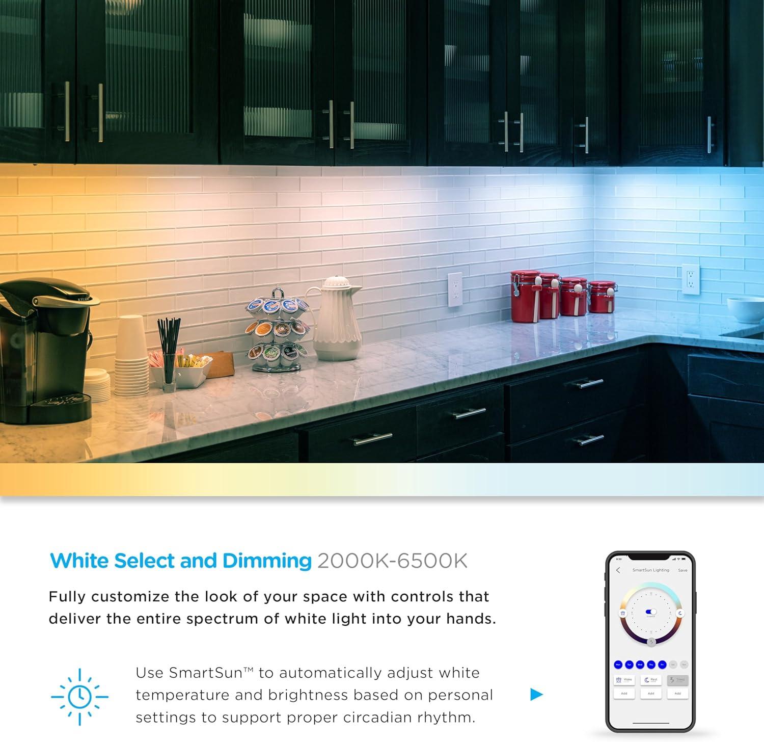 Enbrighten 12" White Wi-Fi Dimmable LED Under Cabinet Light