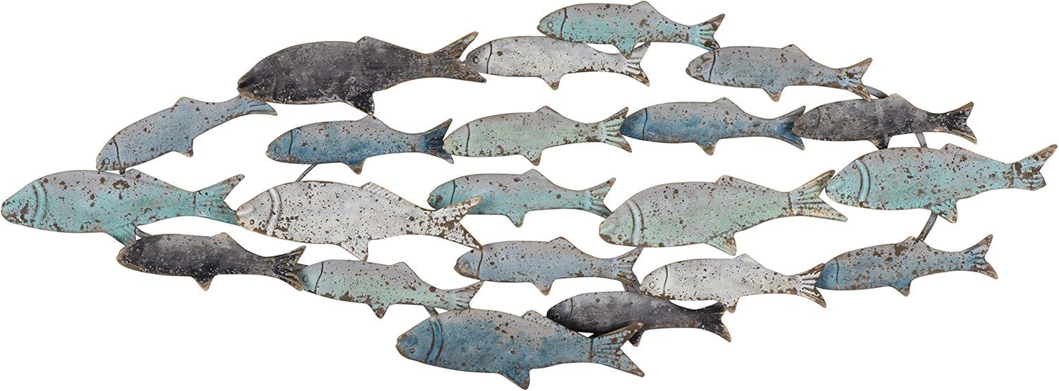 Storied Home Rubber Wood School of Fish Wall Decor