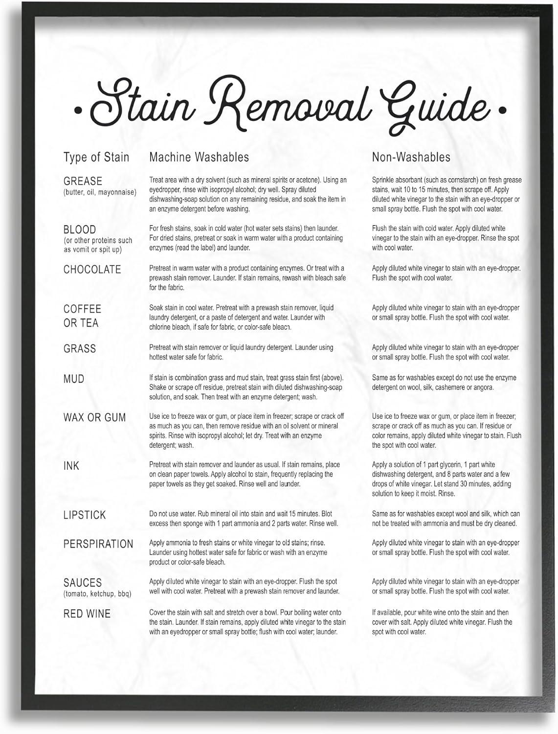 The Stupell Home Decor Collection Stain Removal Guide Version 2 Canvas Wall Art