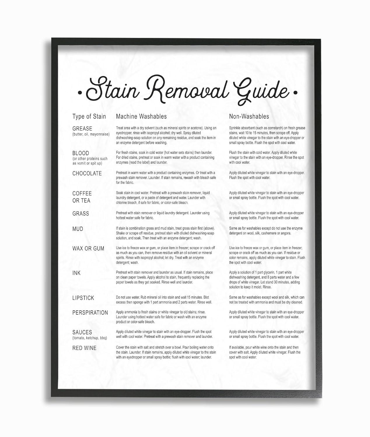 The Stupell Home Decor Collection Stain Removal Guide Version 2 Canvas Wall Art