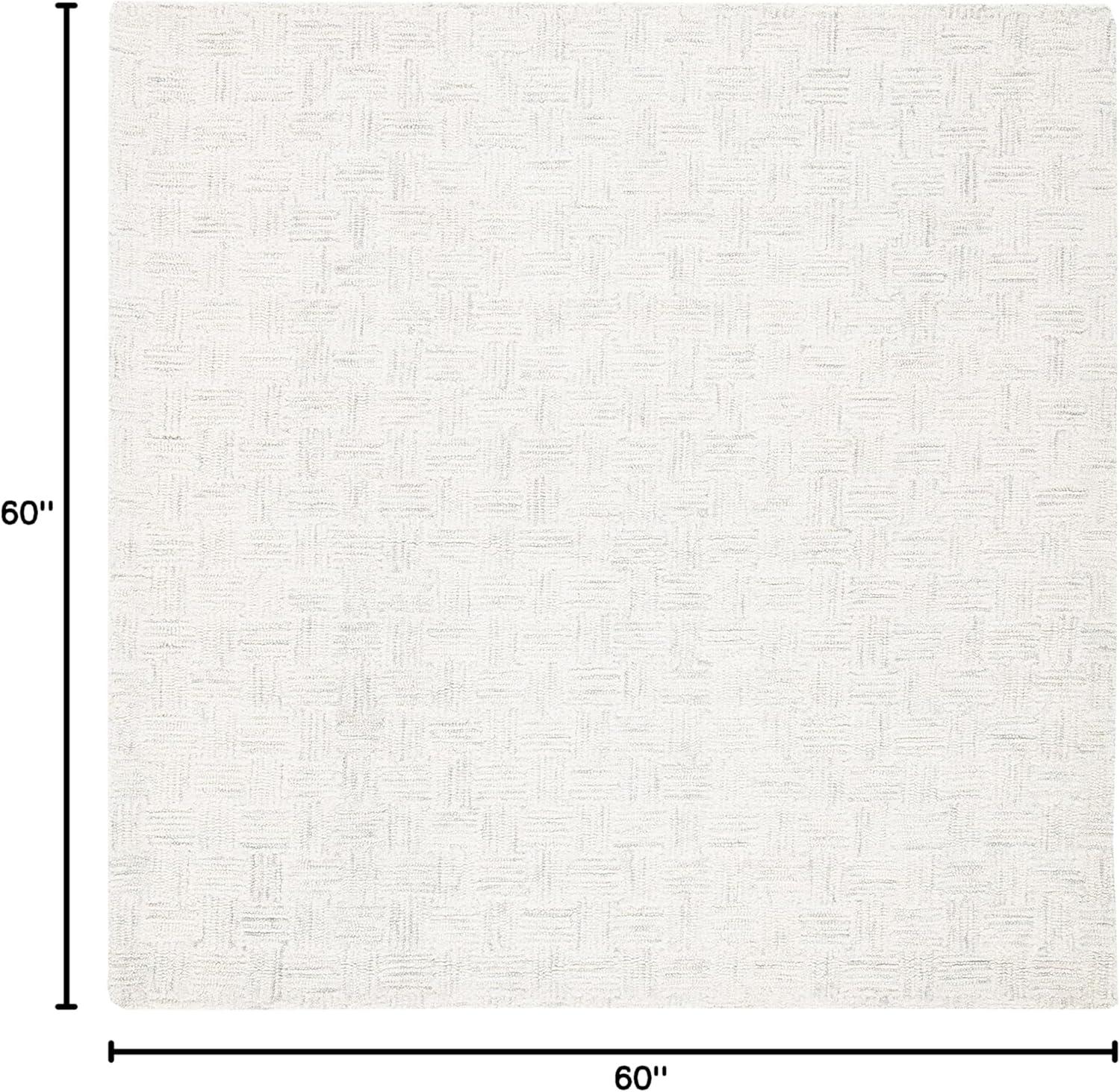 Micro-Loop MLP537 Hand Tufted Indoor Area Rug - Light Grey/Ivory - 5'x5' - Safavieh