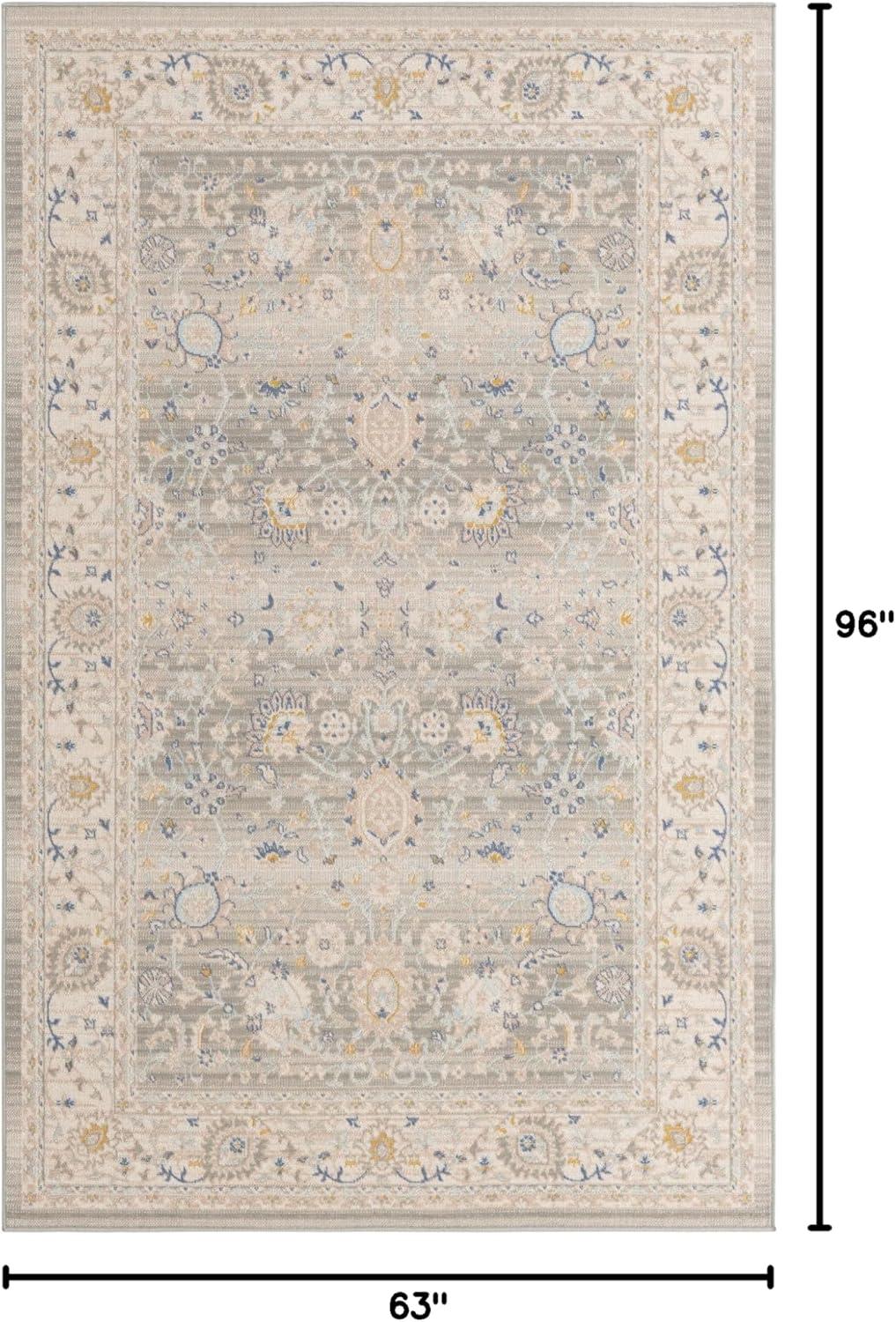 Unique Loom Whitney Collection Area Rug - Bordeaux (5' x 8' Rectangle Cloud Gray/Blue)