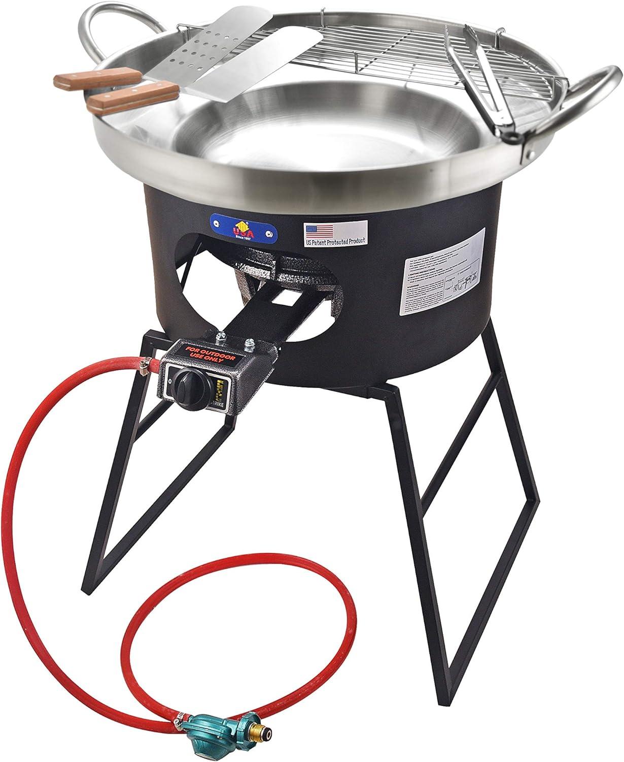 23" Stainless Steel Propane Burner Outdoor Cooking Set