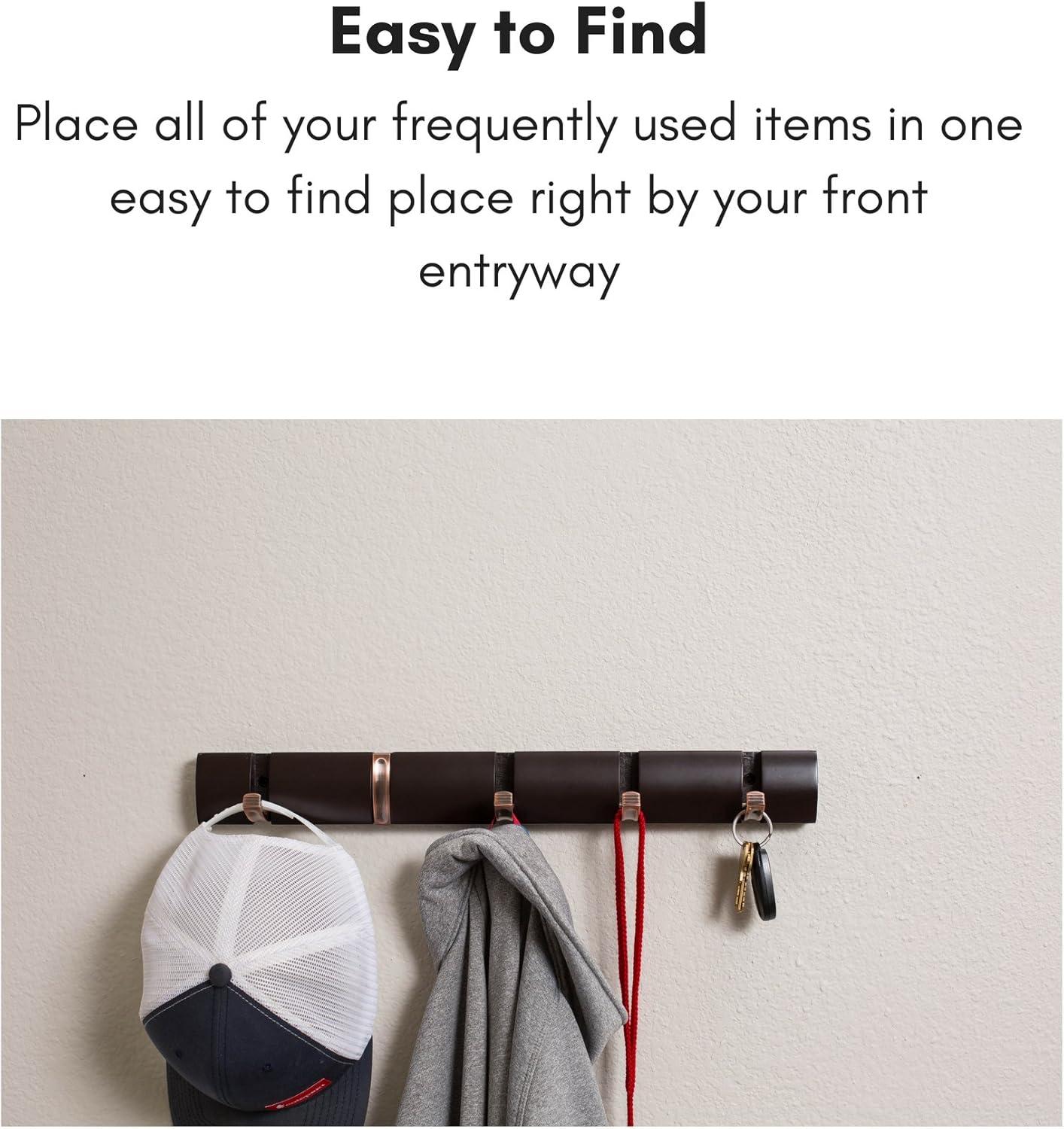 BirdRock Home Folding Hook Coat and Hat Rack - 5 Hooks