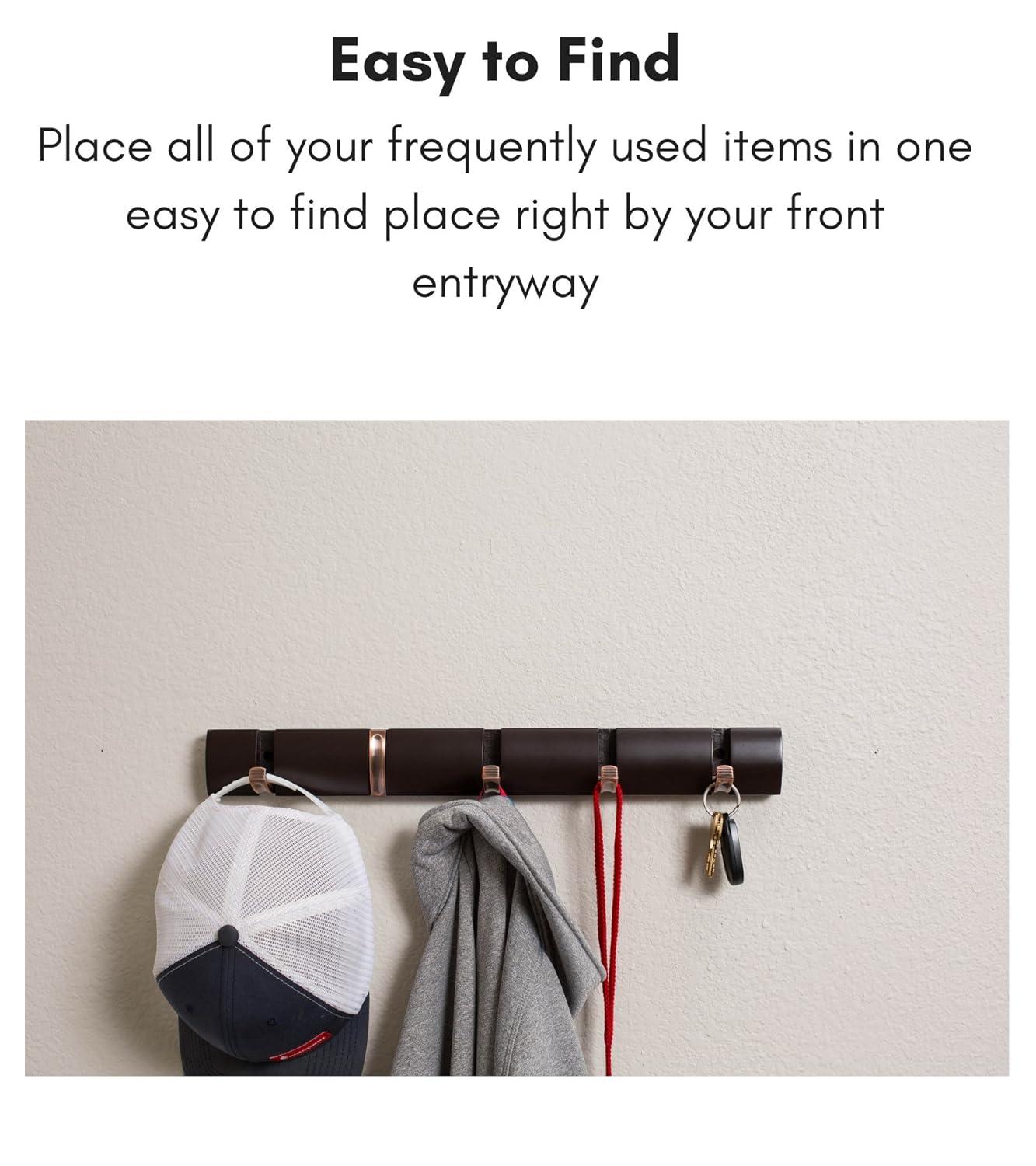 BirdRock Home Folding Hook Coat and Hat Rack - 5 Hooks