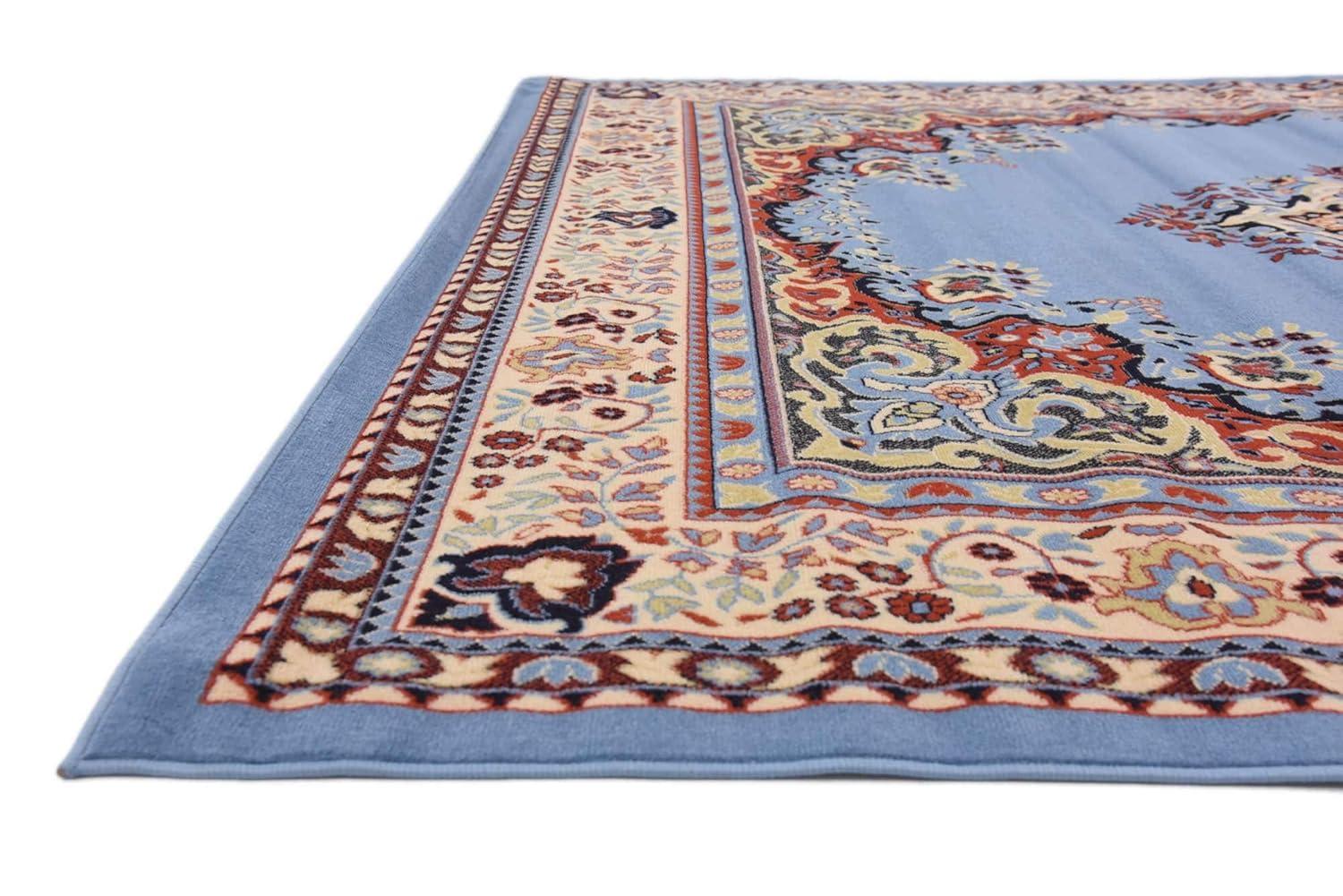 Elegant Medallion 9' x 12' Synthetic Area Rug in Red, Black, and Cream