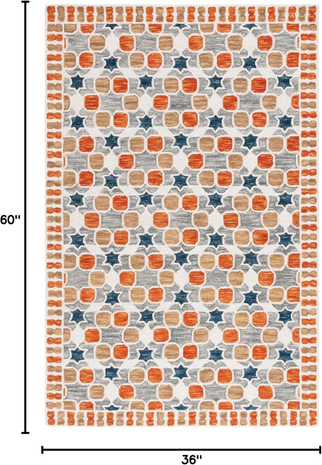 Aspen APN128 Hand Tufted Area Rug  - Ivory/Grey - 3'x5' - Safavieh.
