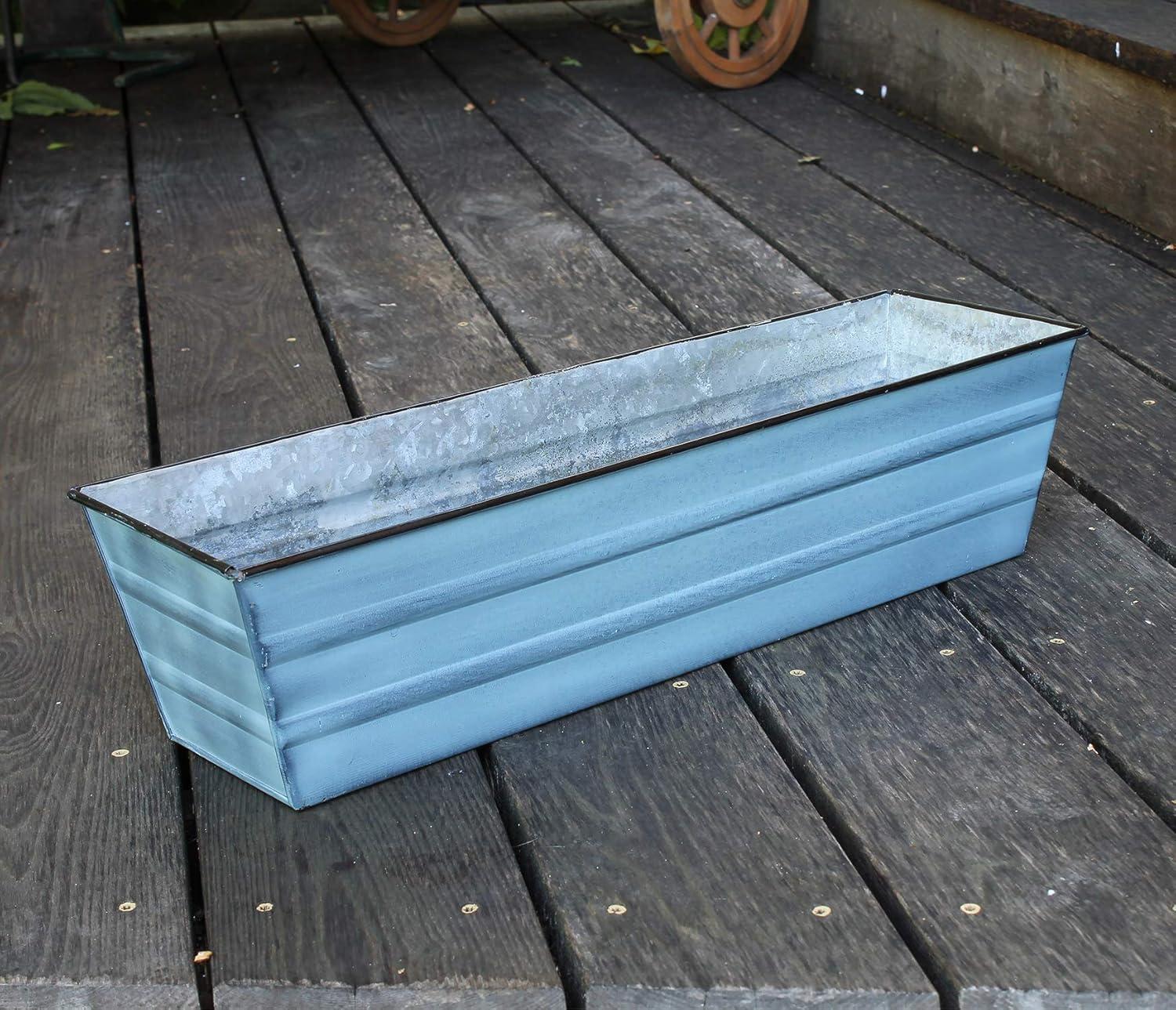 Small Galvanized Metal Rectangular Planter Box - ACHLA Designs