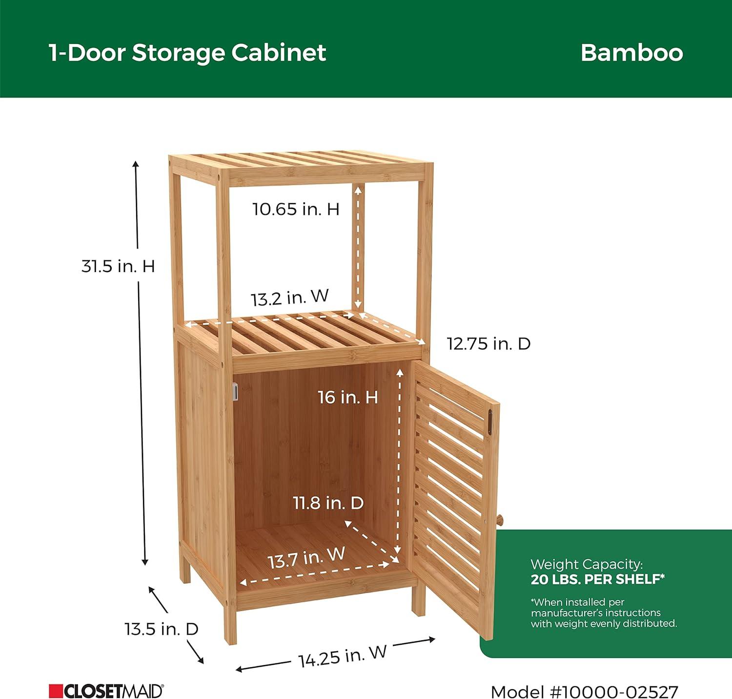 Bamboo 1-Door Storage Cabinet