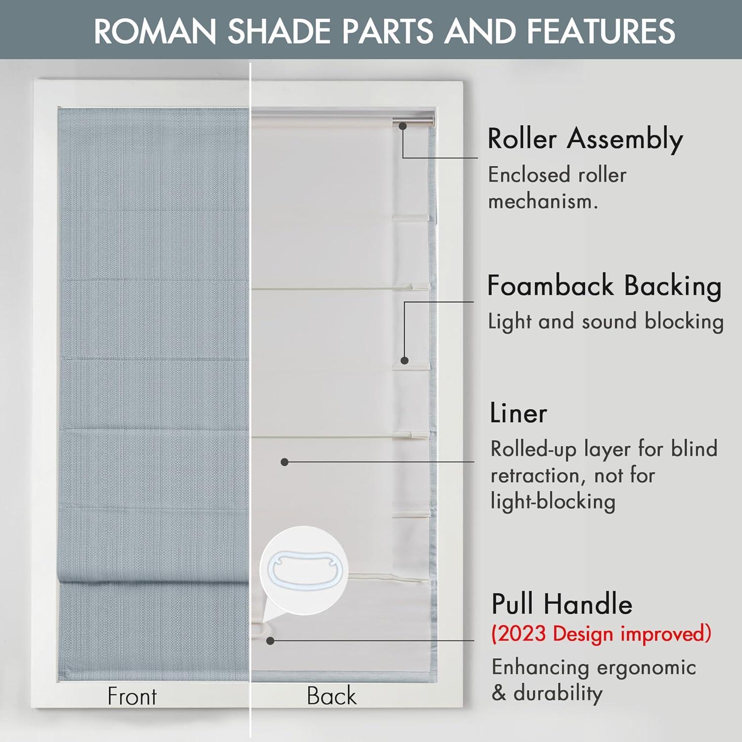 Galen Basketweave Cordless Room Darkening Roman Shade