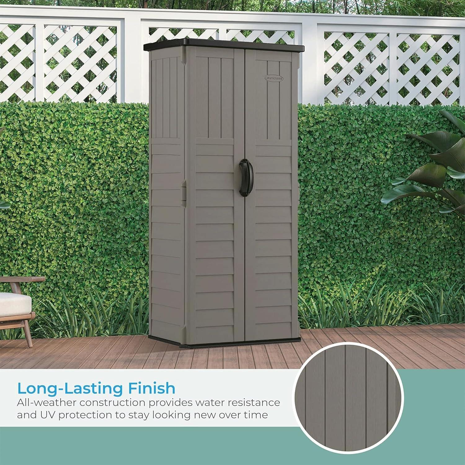 Suncast Suncast Outdoor 32.25 in. W x 24.75 in. D x 72 in. H Resin Vertical Tool Shed