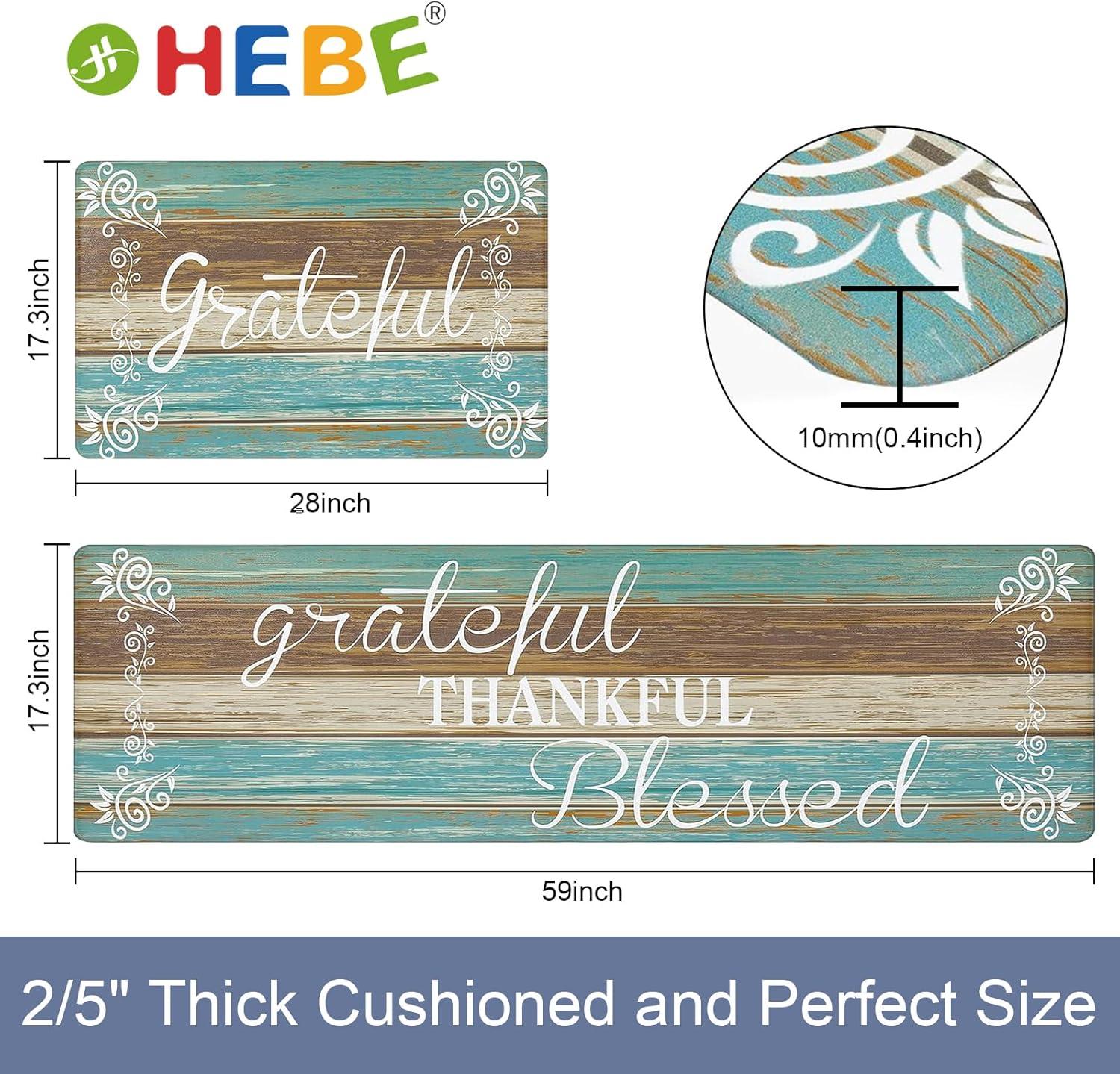 Rosalind Wheeler The Anti Fatigue Kitchen Mat Set of 2 Non Slip Cushioned Kitchen Mats for Floor Waterproof Farmhouse Kitchen Rugs and Mats Set Comfort Standing Desk Mat Carpet