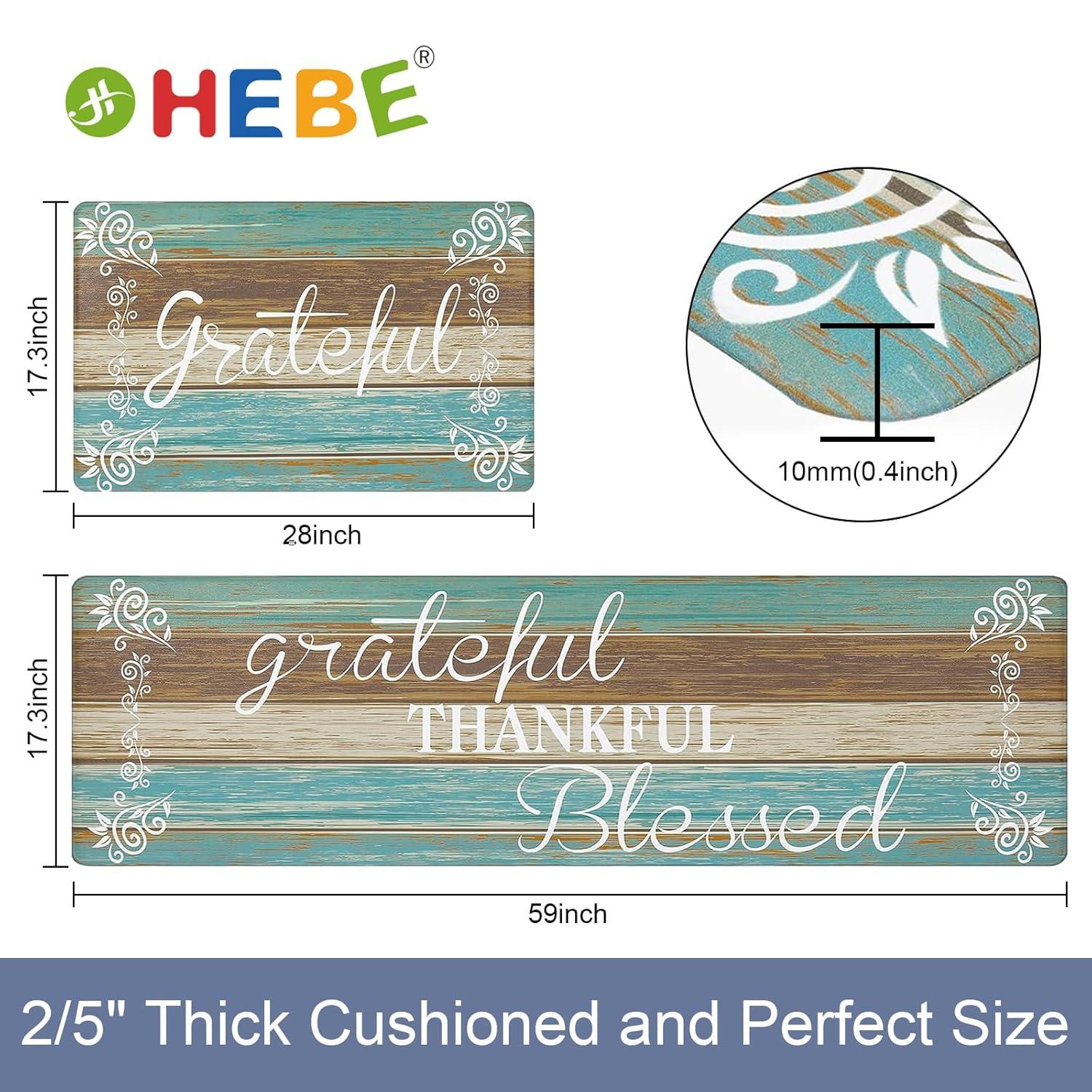 Rosalind Wheeler The Anti Fatigue Kitchen Mat Set of 2 Non Slip Cushioned Kitchen Mats for Floor Waterproof Farmhouse Kitchen Rugs and Mats Set Comfort Standing Desk Mat Carpet