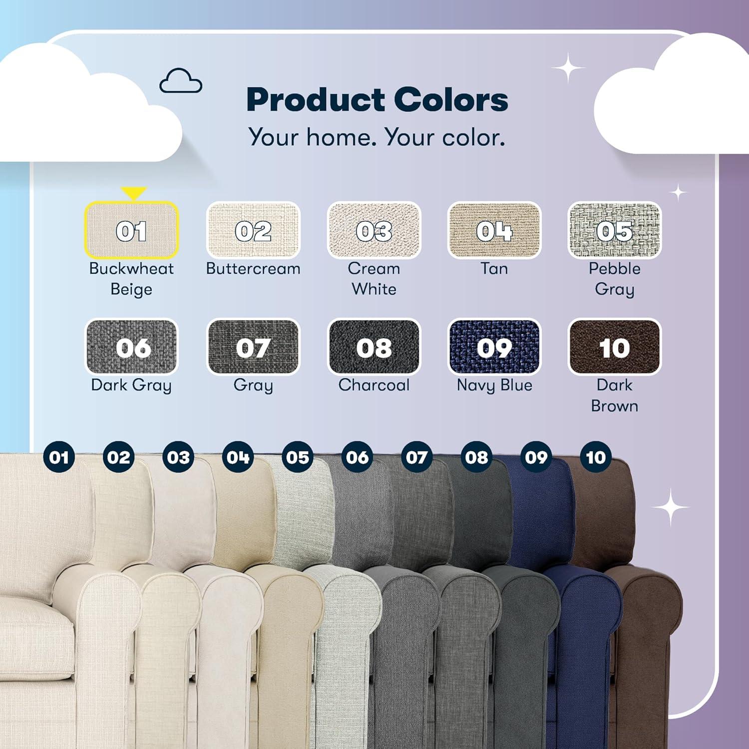 Serta Copenhagen 61" Rolled Arm Sofa, Easy Care Fabric, Soft Pillow Back, Pocket Coil Seat Cushions