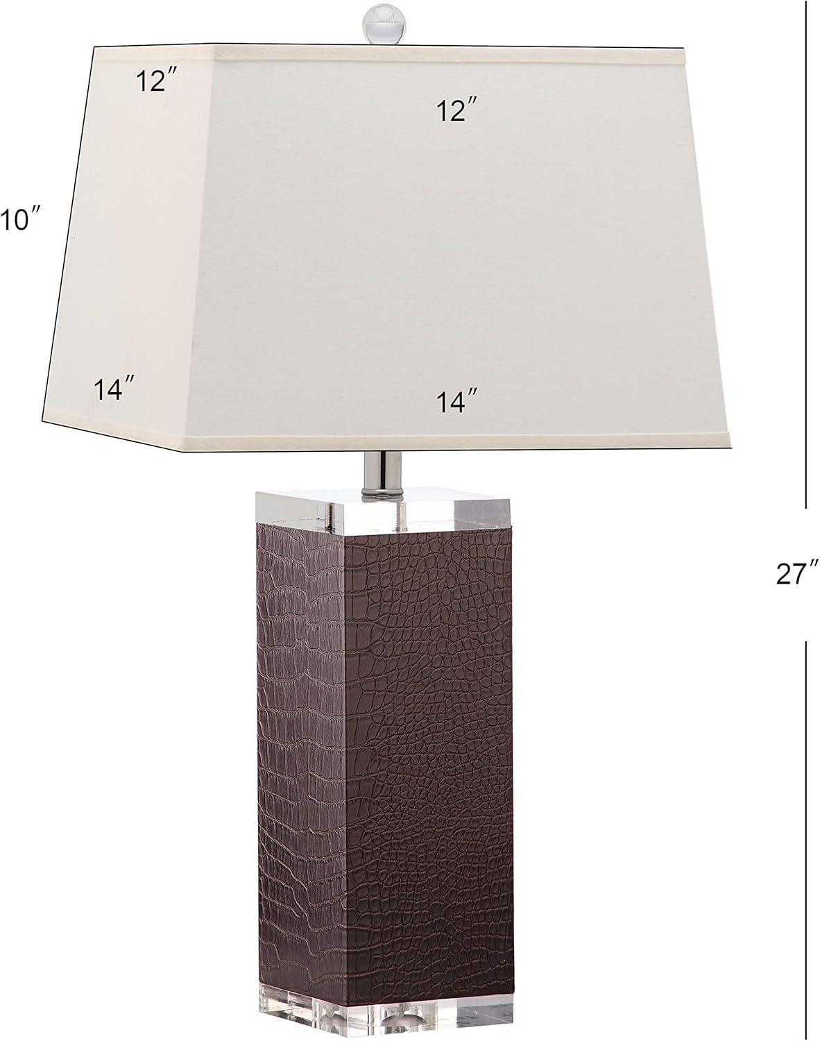 Deco 27 Inch H Leather Table Lamp (Set of 2) - Brown - Safavieh.