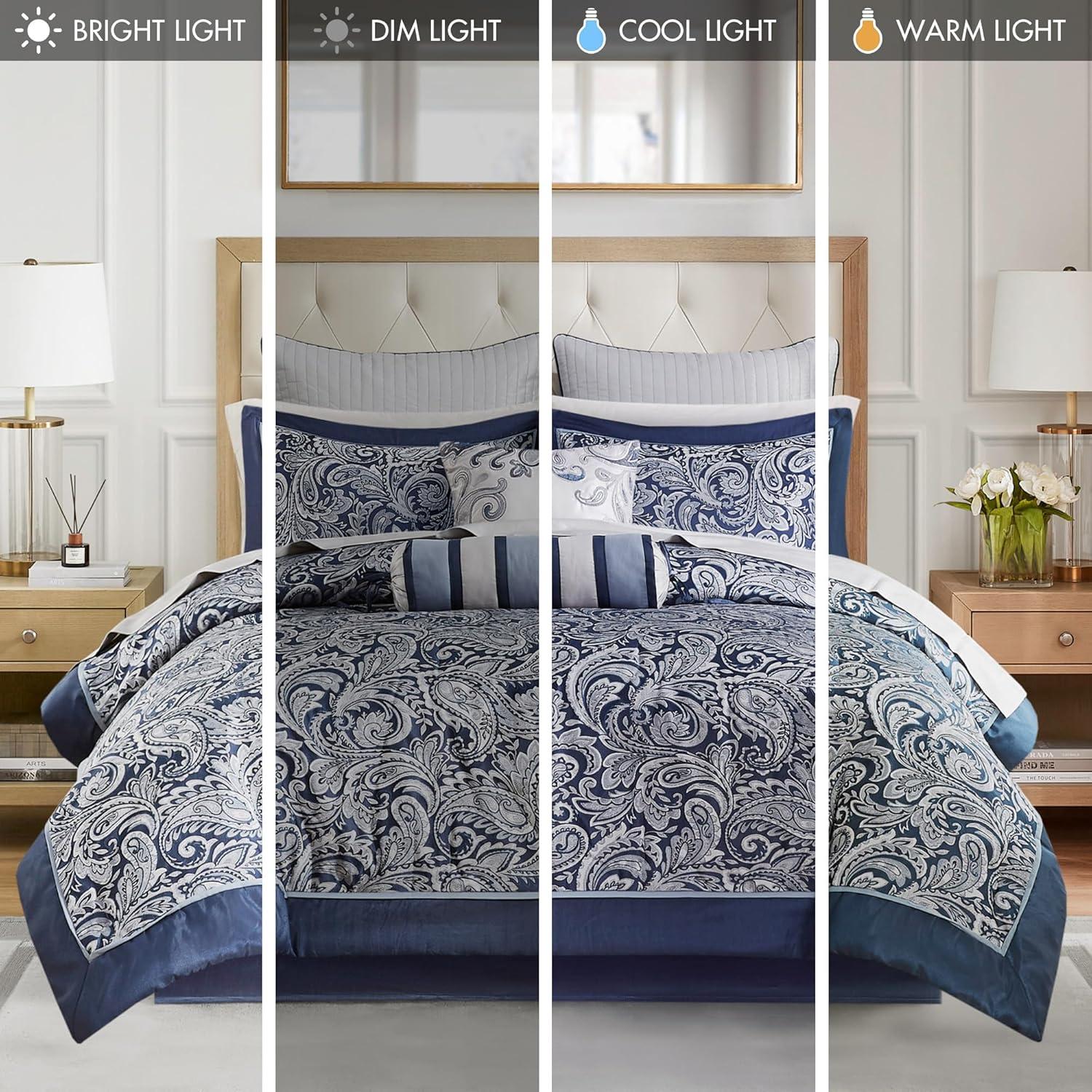 Madison Park Aubrey 12 Piece Comforter Set with Cotton Bed Sheets