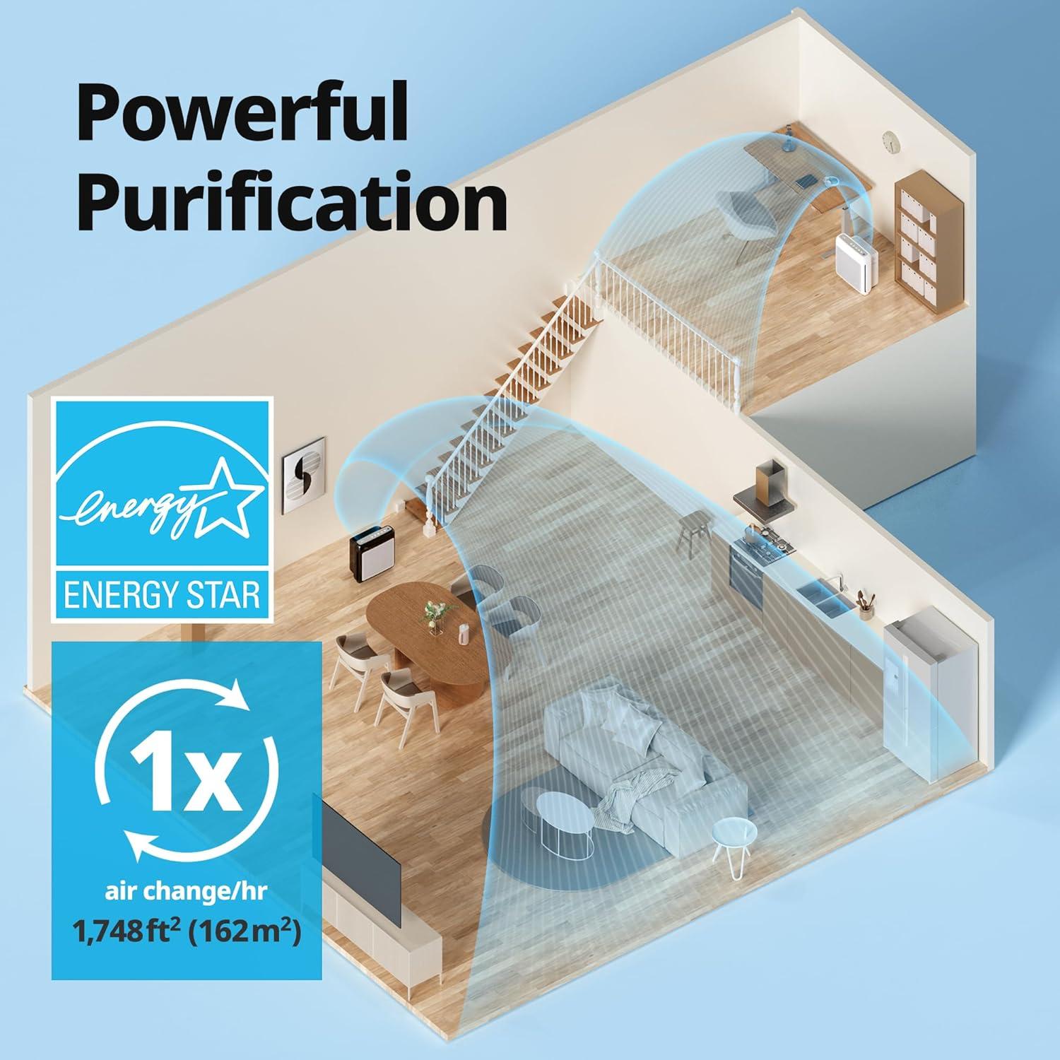 Black Ionic HEPA Air Purifier with Odor Absorbing Filter