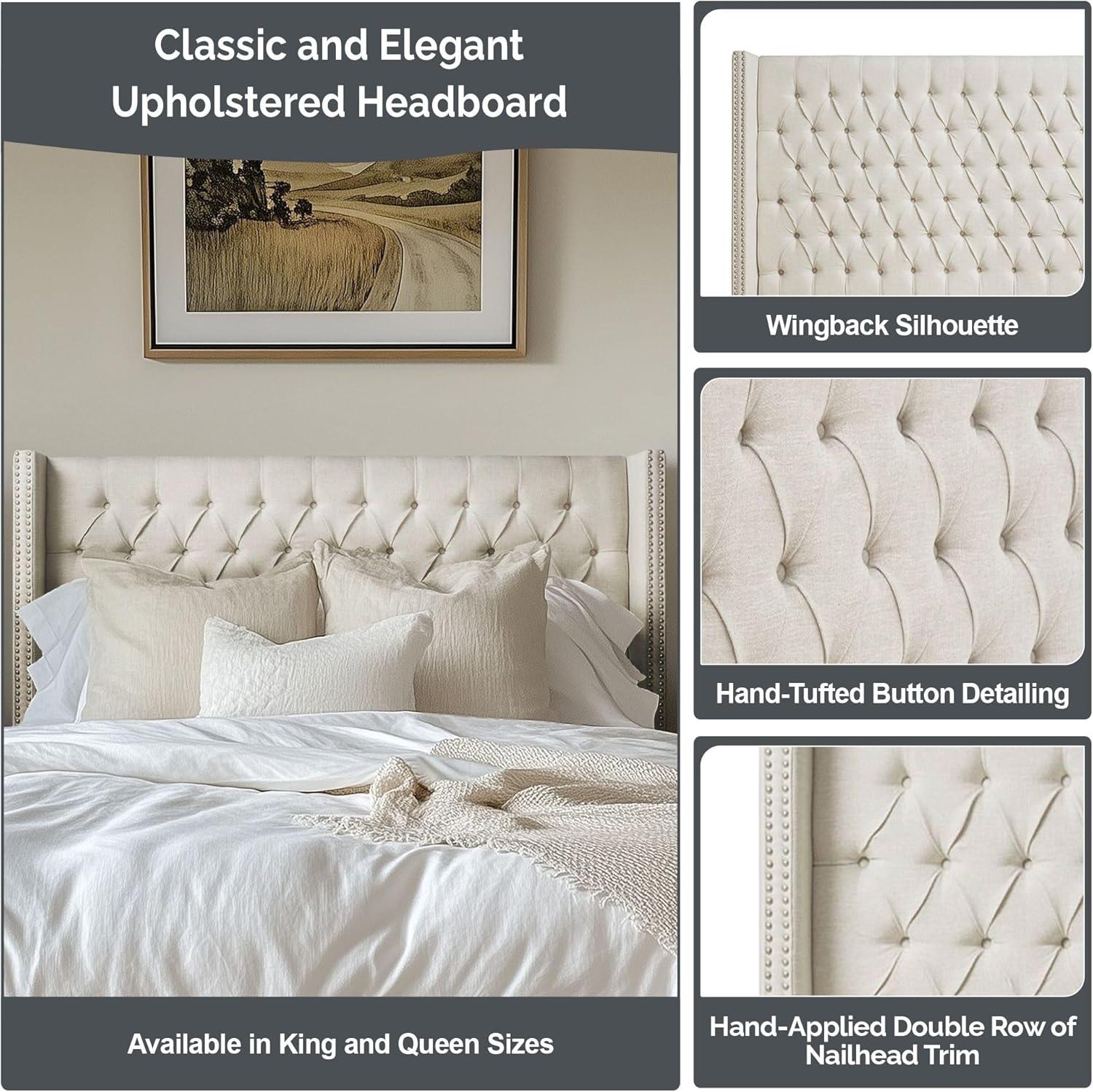 Madison Park Transitional Amelia Amelia Queen Headboard with Navy MP116-1142