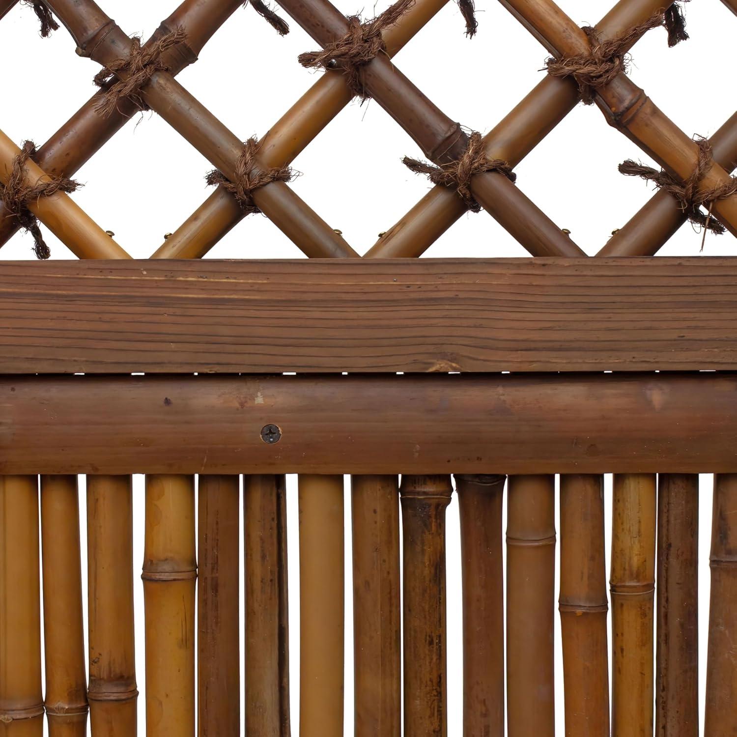 Red Lantern 4 ft. x 5 ft. Kogeta Zen Garden Bamboo Fence Panel