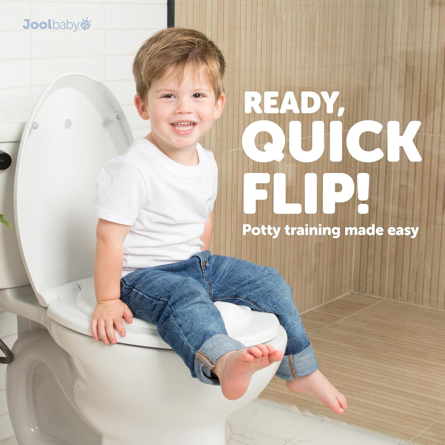 JOOL BABY Quick Flip Toilet Seat with Built-In Potty Training Seat - Elongated