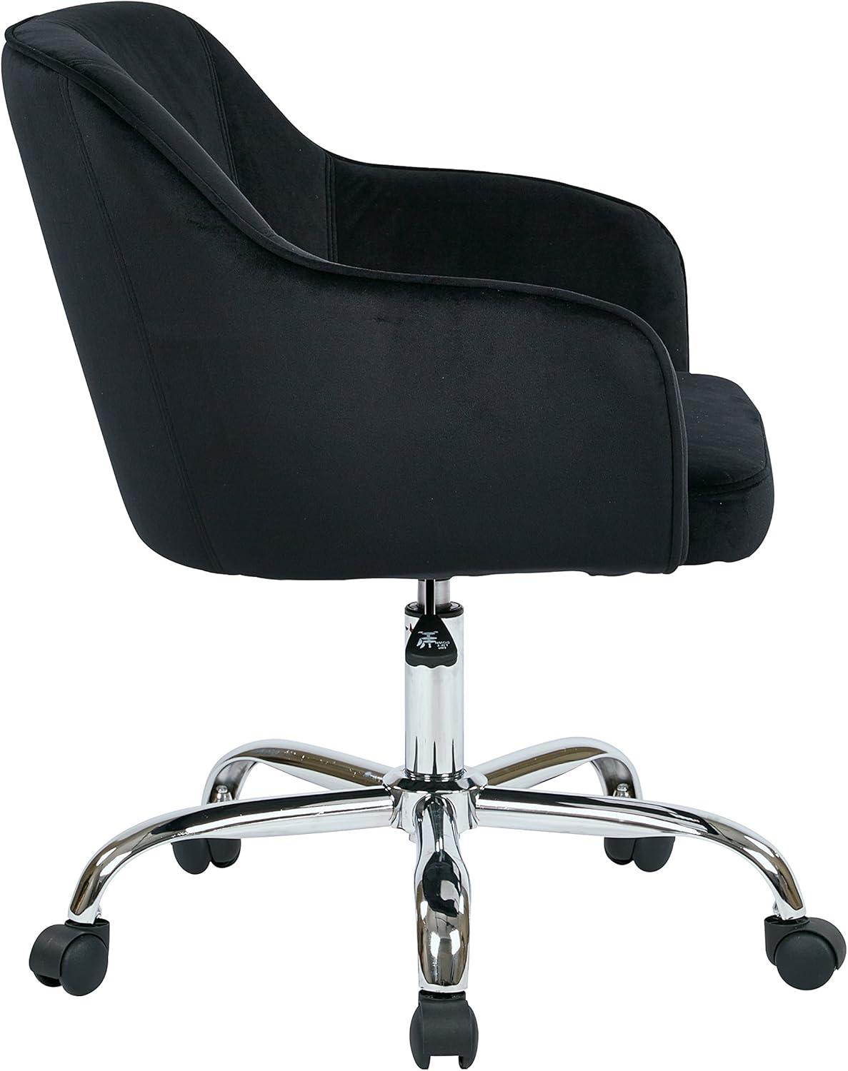 OSP Home Furnishings Bristol Task Chair with Black Velvet Fabric