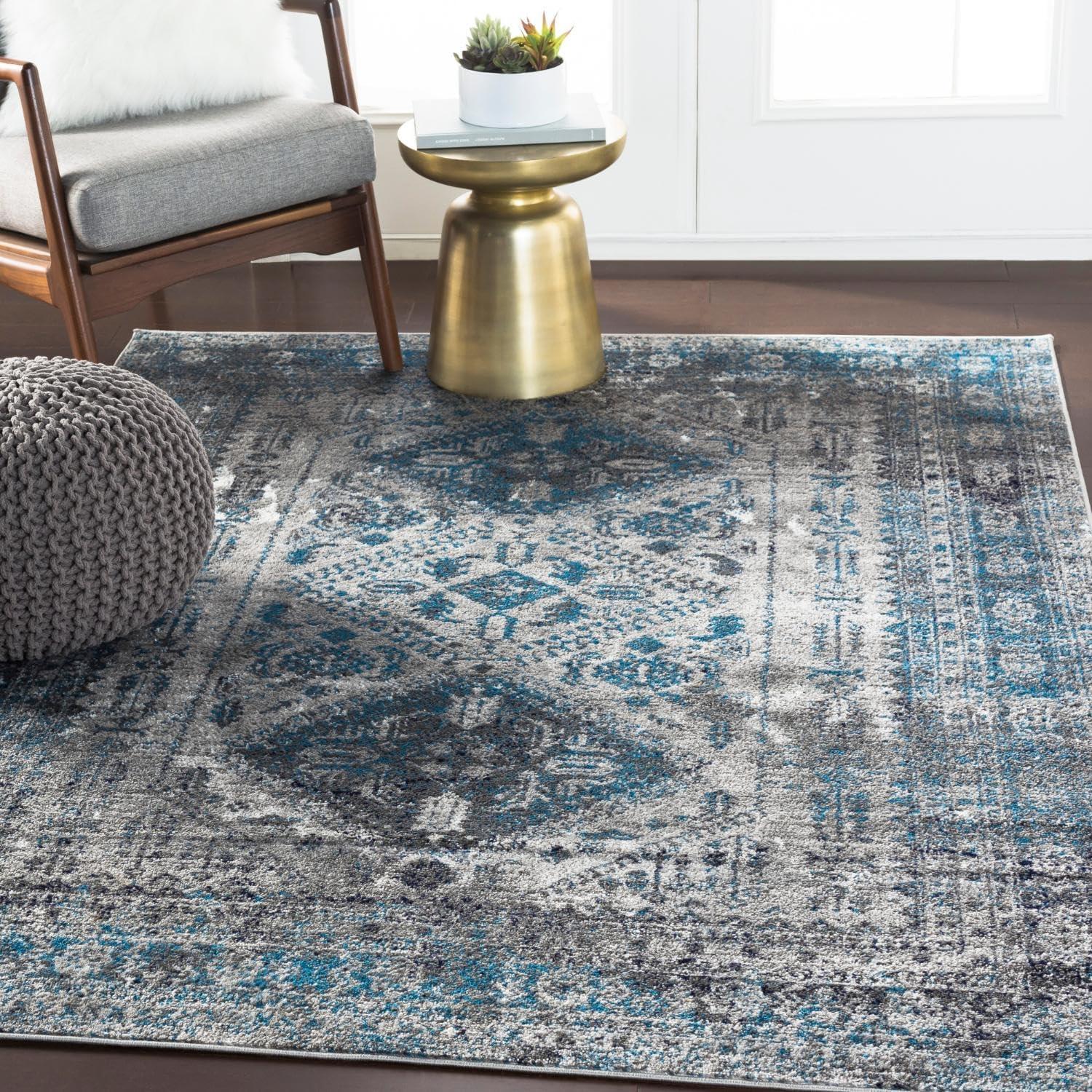 Livabliss 3'11"x5'7" Melissa Traditional Rugs Gray: Medium Pile, Stain & Fade-Resistant, Indoor Use