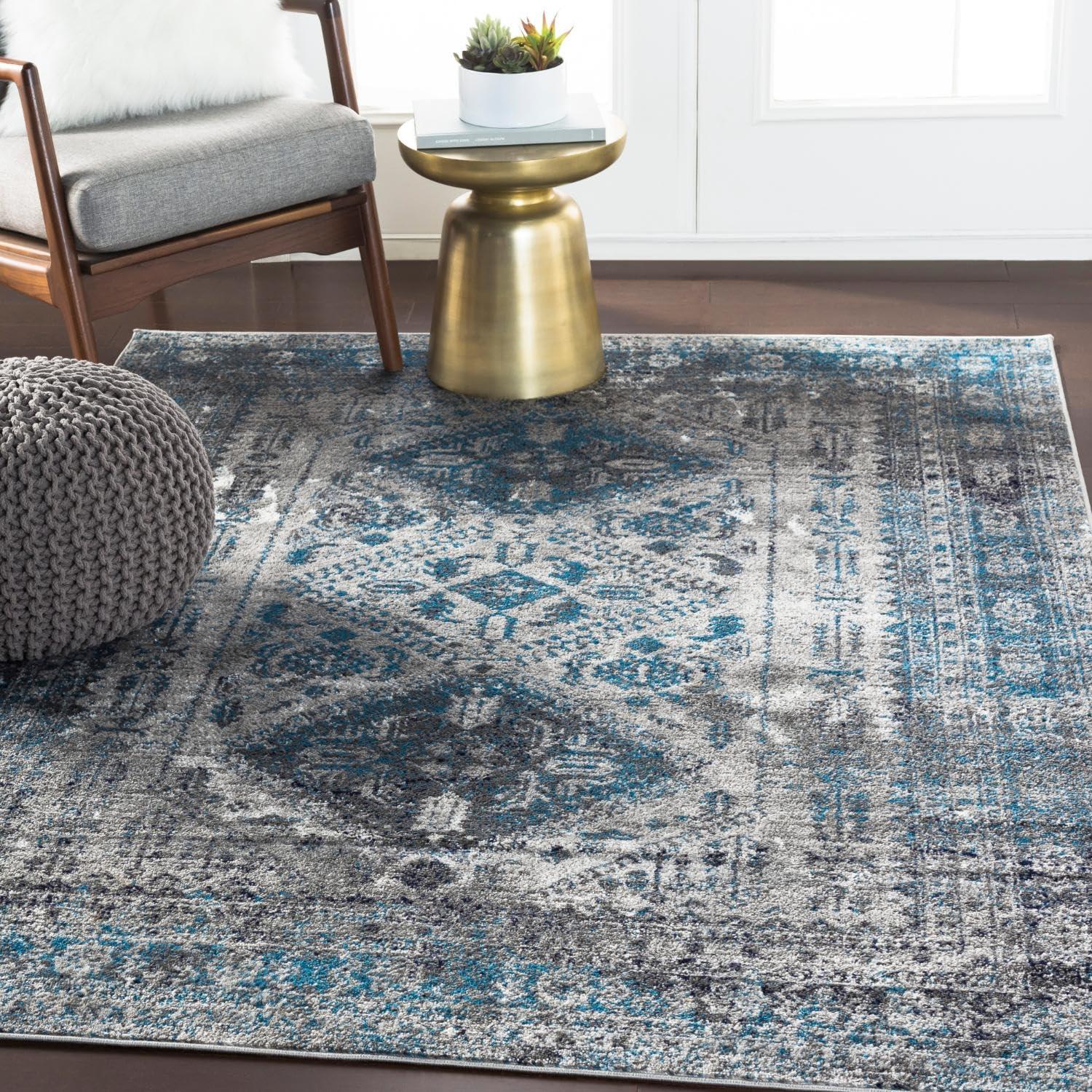 Livabliss 3'11"x5'7" Melissa Traditional Rugs Gray: Medium Pile, Stain & Fade-Resistant, Indoor Use