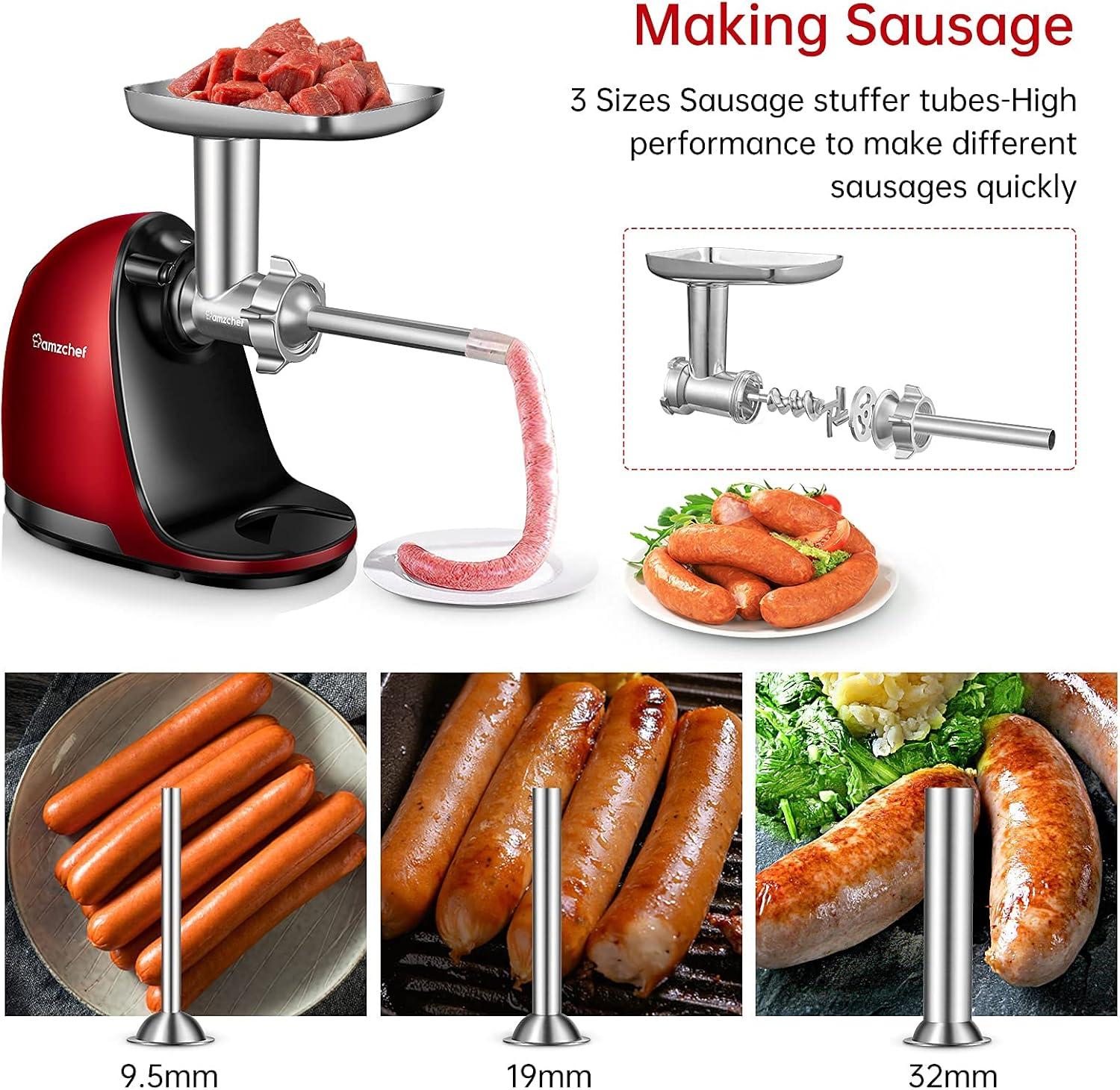 Slicer Shredder Attachments for AMZCHEF Slow Masticating Juicer ZM1501&GM3001 Rotary Cheese Grater Mandoline Vegetable Slicer for Fruit,Vegetables,Nuts with 3 Interchangeable Blades (Stainless Steel)