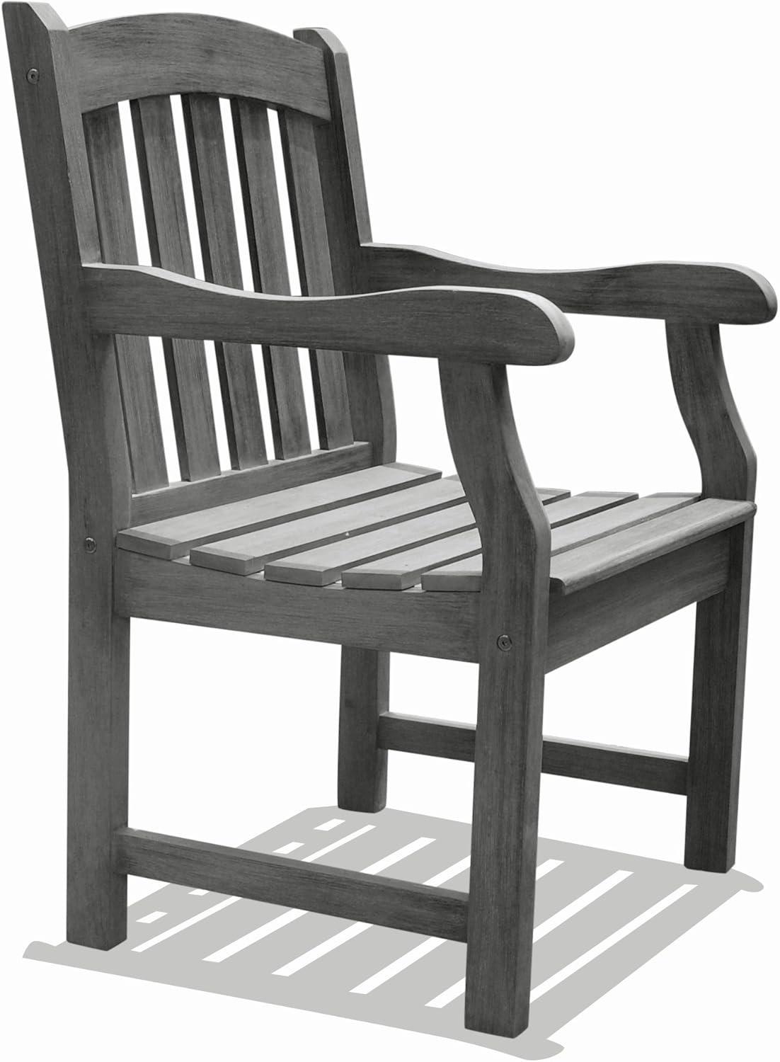 Renaissance Acacia Wood Outdoor Dining Chair with Hand-Scraped Finish