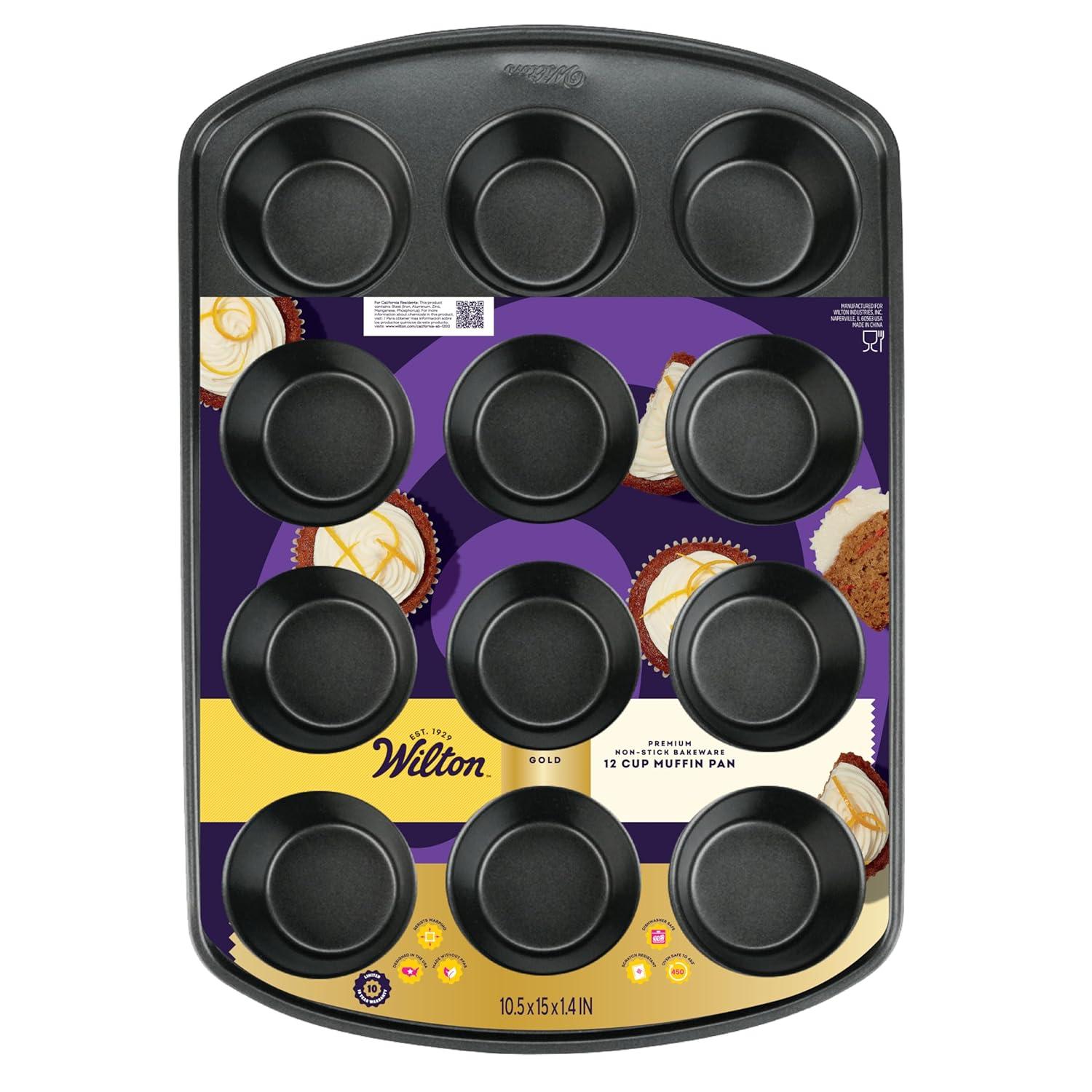Wilton 191002982 Perfect Results Nonstick 12-Cup Muffin Pan
