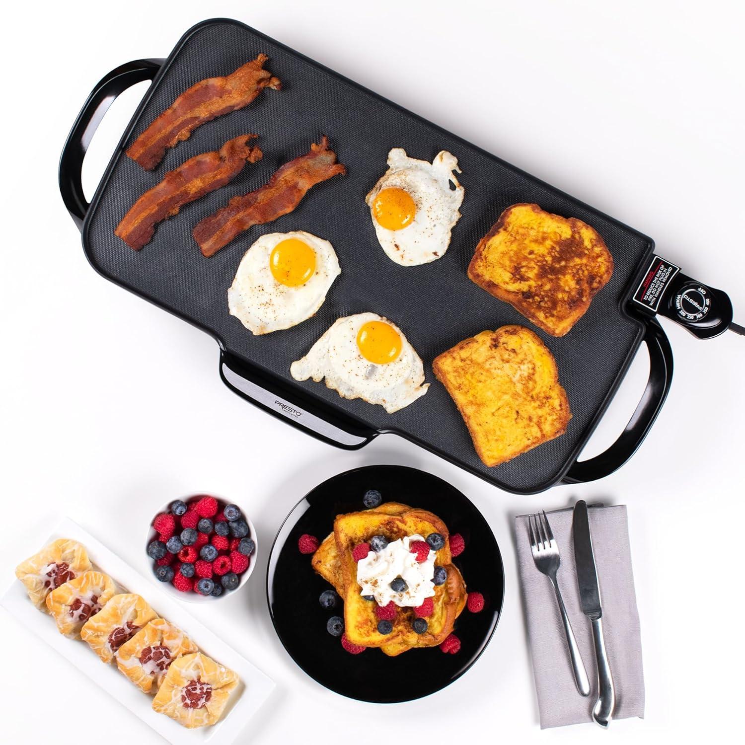 Presto 22 in Electric Griddle - Extra Large Cooking Surface, Non Stick, Fast & Even Heating