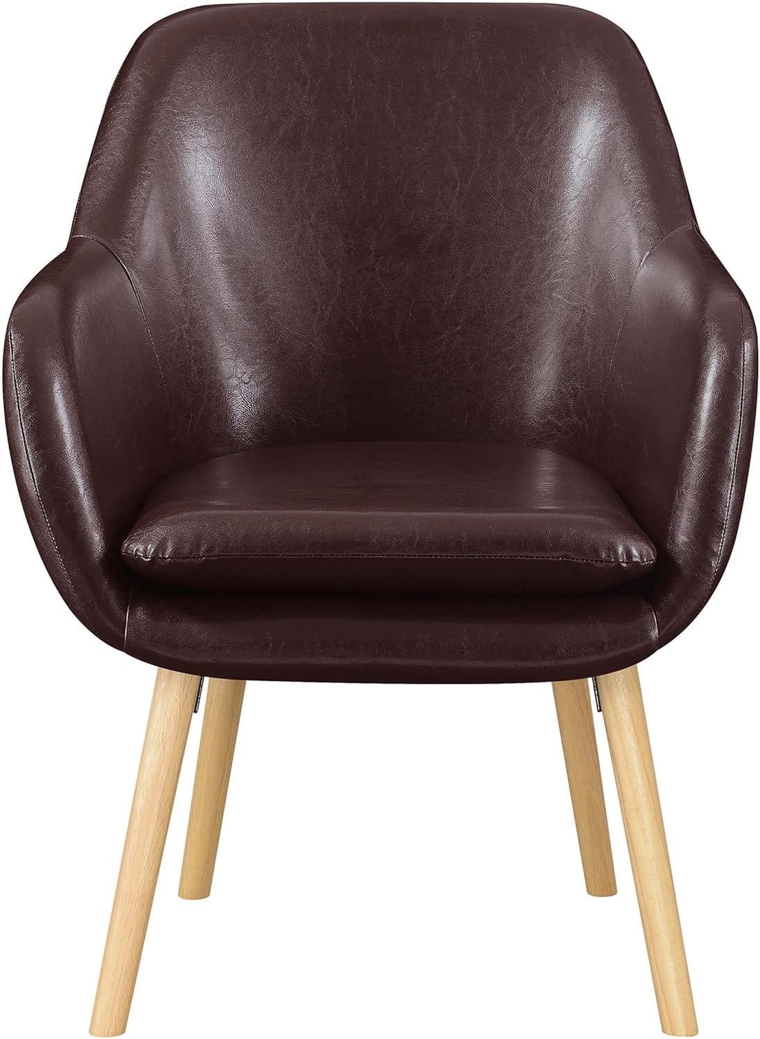 Convenience Concepts Take a Seat Charlotte Wingback Upholstered Accent Armchair, Espresso Faux Leather