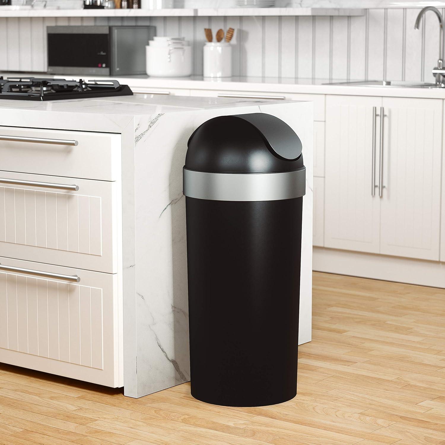 Umbra Venti Plastic Swing Top Kitchen Trash Can - 16 Gallons