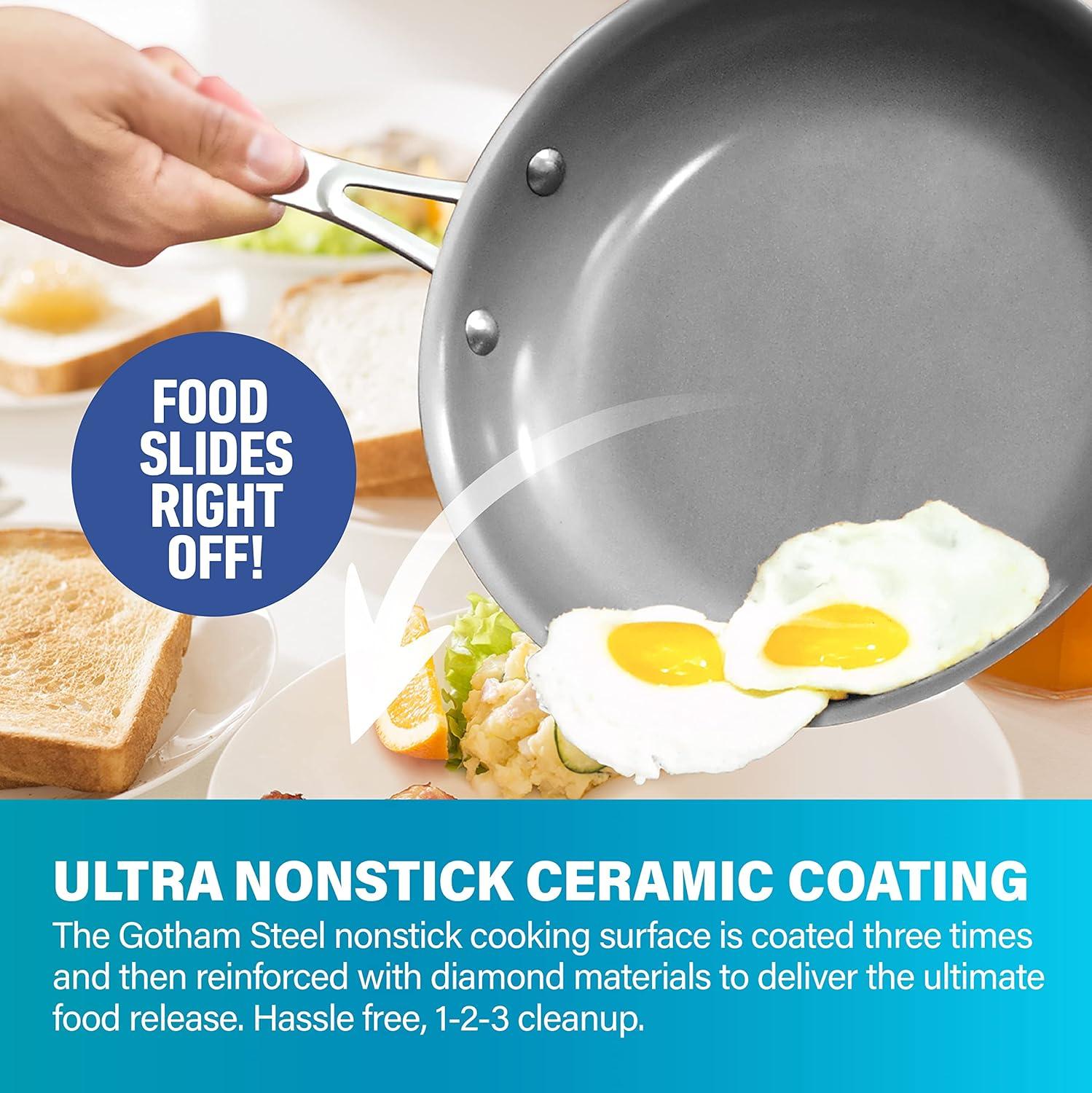 Gotham Steel Gotham Steel Aqua Blue 3 Pack Nonstick Fry Pan Set - 8'' 10'' and 12''