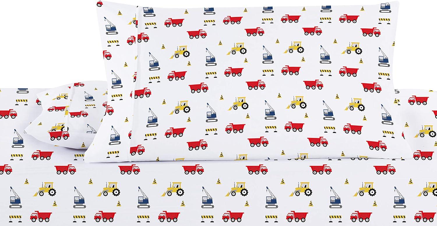 Softan Kids Bed Sheet Set, Girls Twin Size Sheets, Microfiber Fitted Sheet and Pillowcase, Breathable and Silky Soft, 3 Piece Castle Princess Printed Twin Bed Sheet