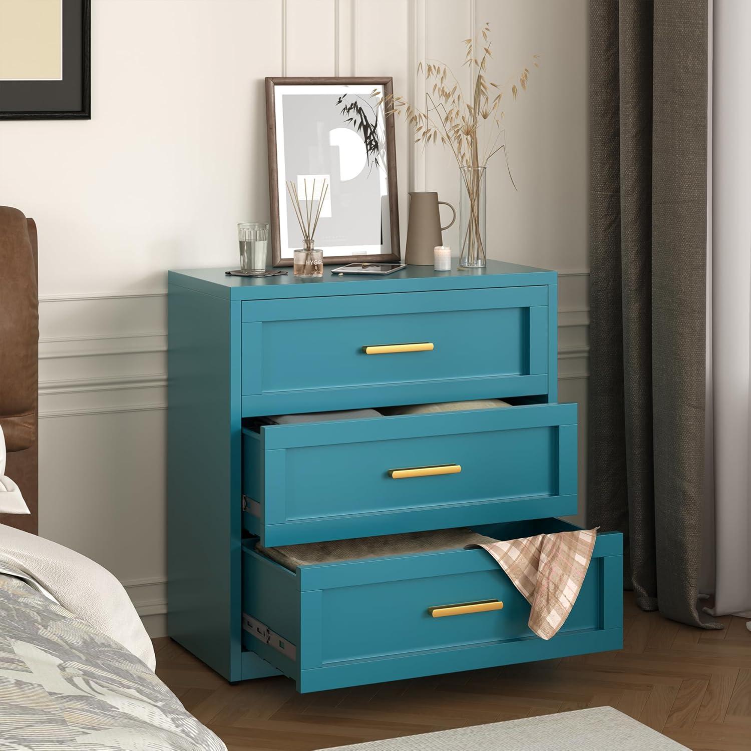 Mercer41 Metal 3 Drawer Dresser For Bedroom