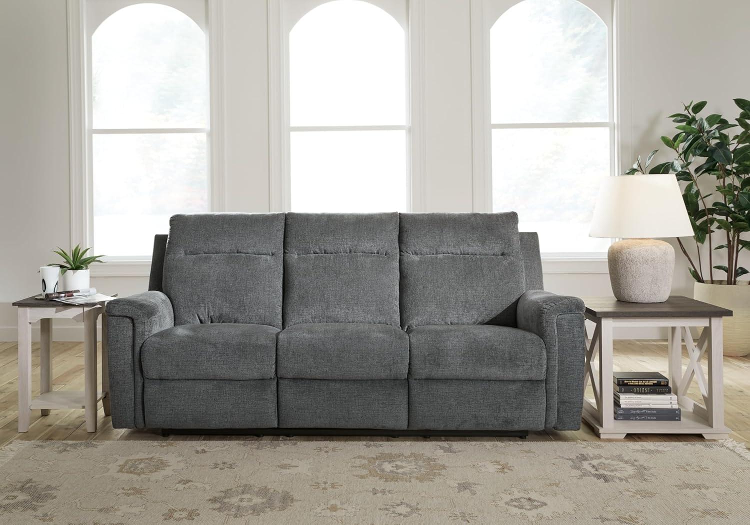 Gray Fabric Power Reclining Sectional Sofa