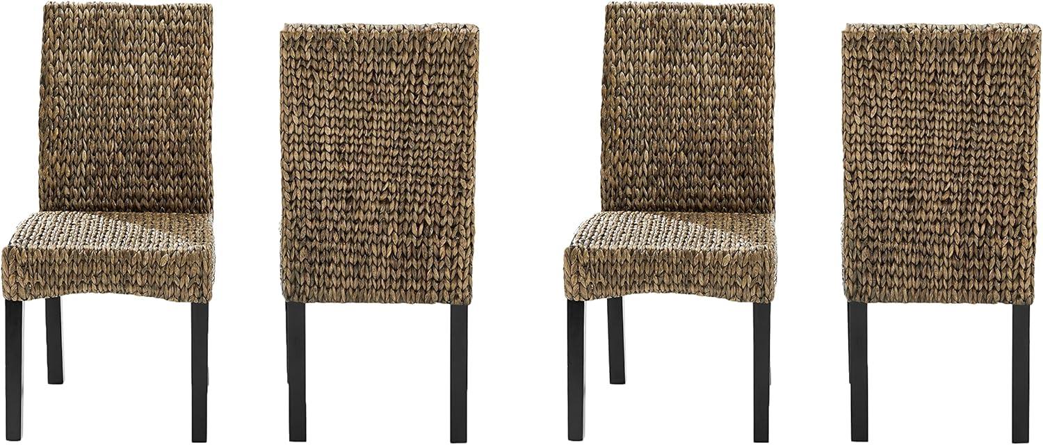 Edgewater High-Back Seagrass & Wood Dining Chair Set, Brown