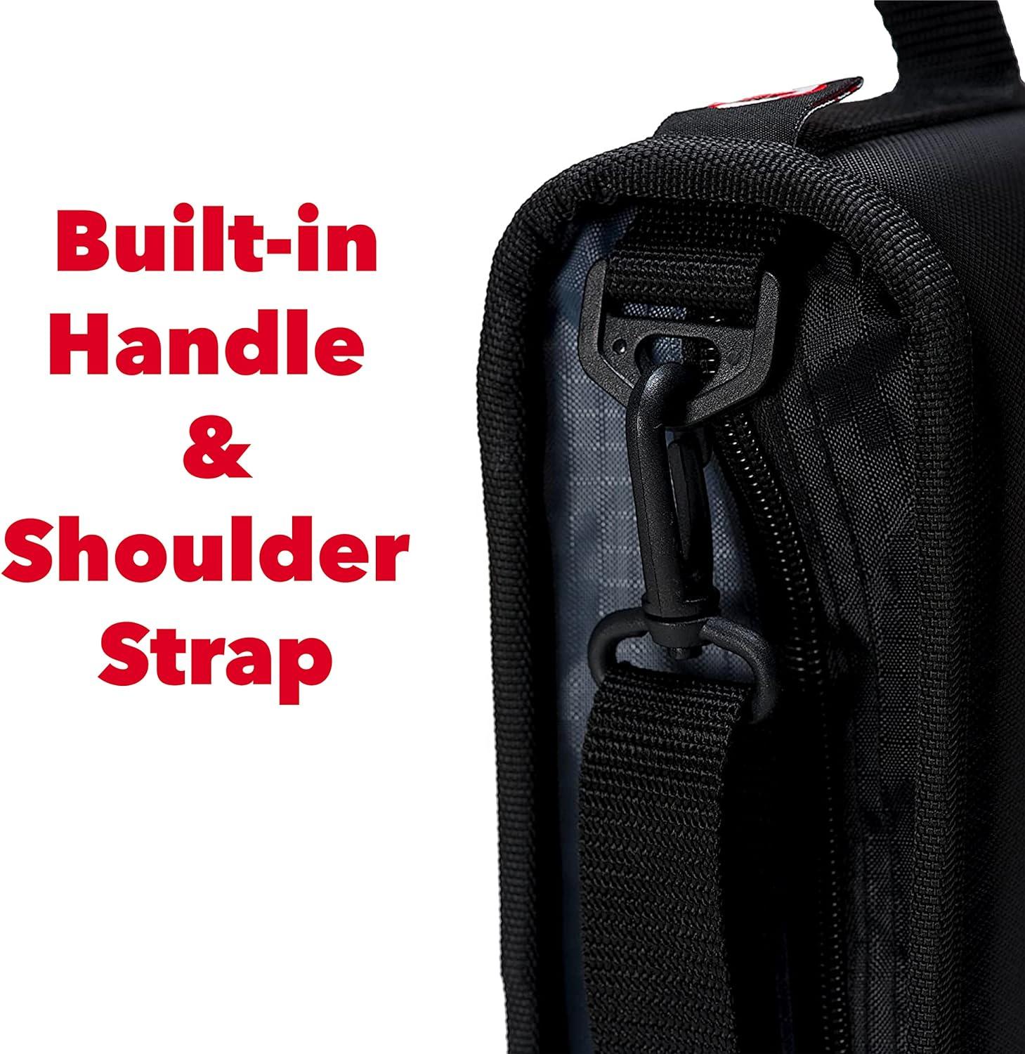 Case-it The King Sized Zip Tab Zipper Binder - 4 Inch D-Rings - 5 Subject File Folder - Multiple Pockets - 800 Sheet Capacity - Jet Black
