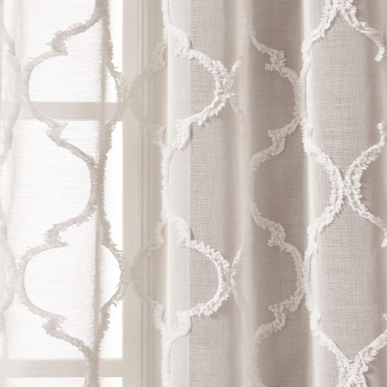 Lush Decor Avon Trellis Sheer Polyester Sheer Curtain Pair (Set of 2)