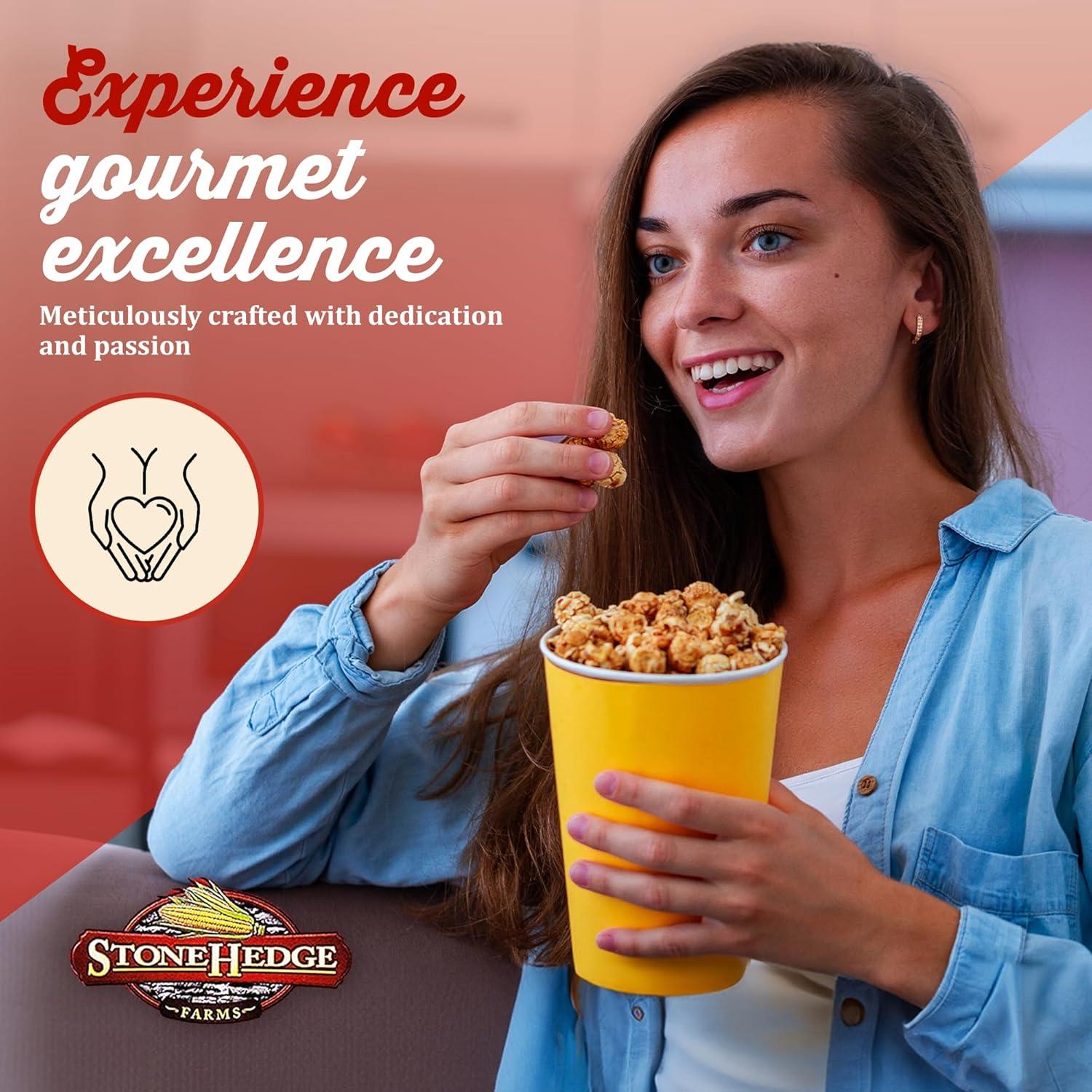 StoneHedge Farms Caramel Popcorn Deliciously Old Fashioned 32 oz. Tall Tub! 2 lbs. of Deliciousness! Made in the USA!