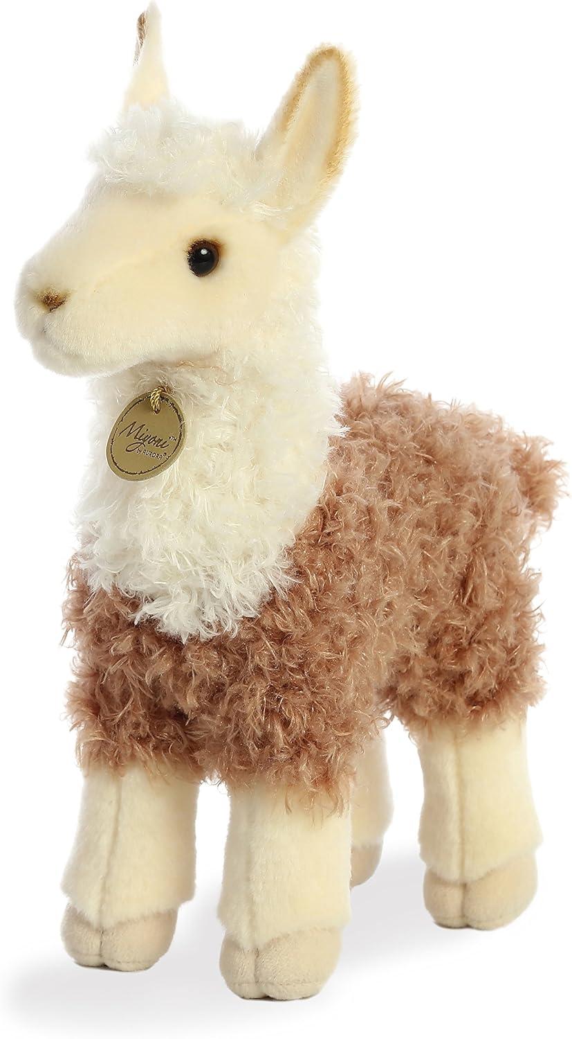 Aurora - Medium Brown Miyoni - 12" Llama 2 Tone - Realistic Stuffed Animal